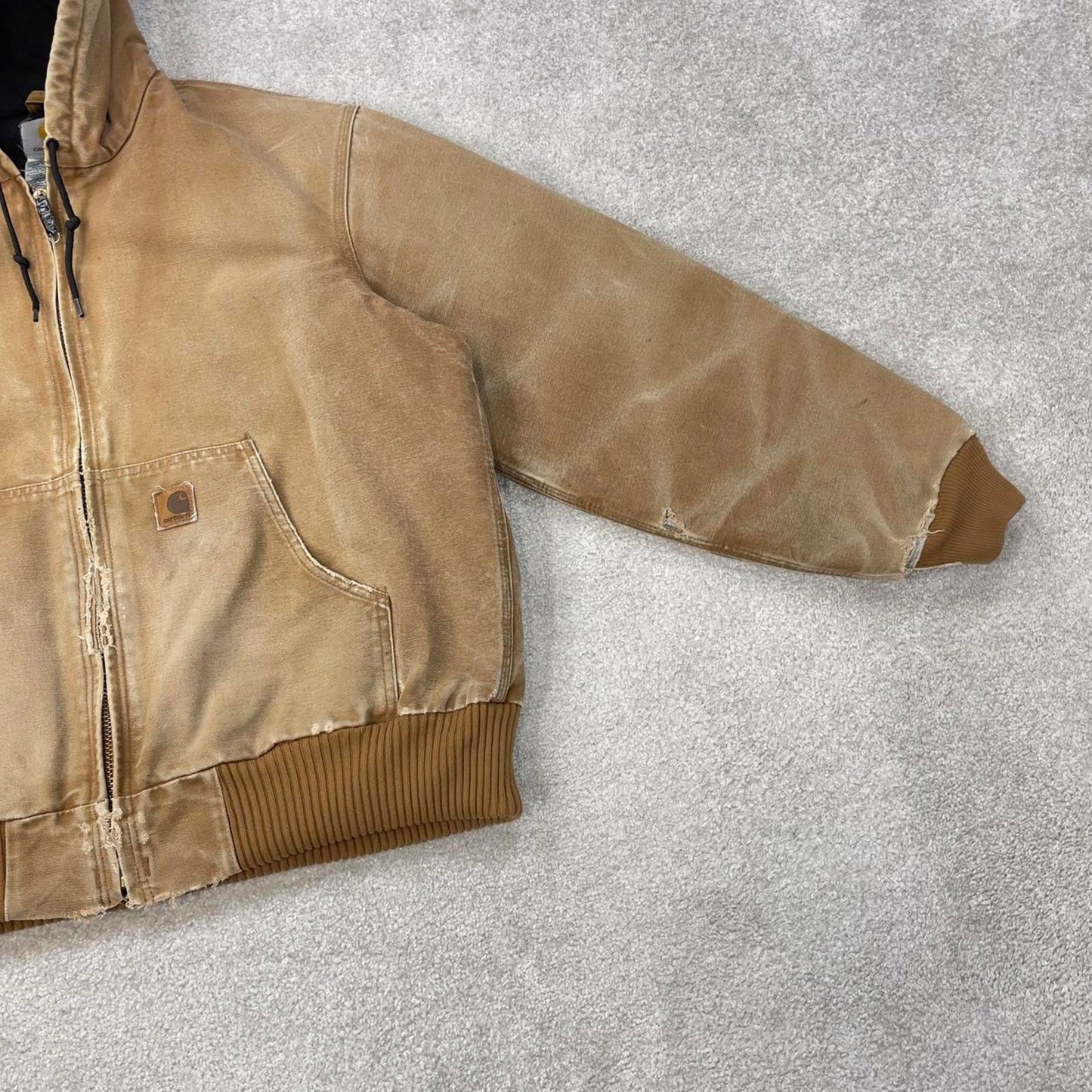 Vintage Carhartt hooded active jacket L canvas bomber