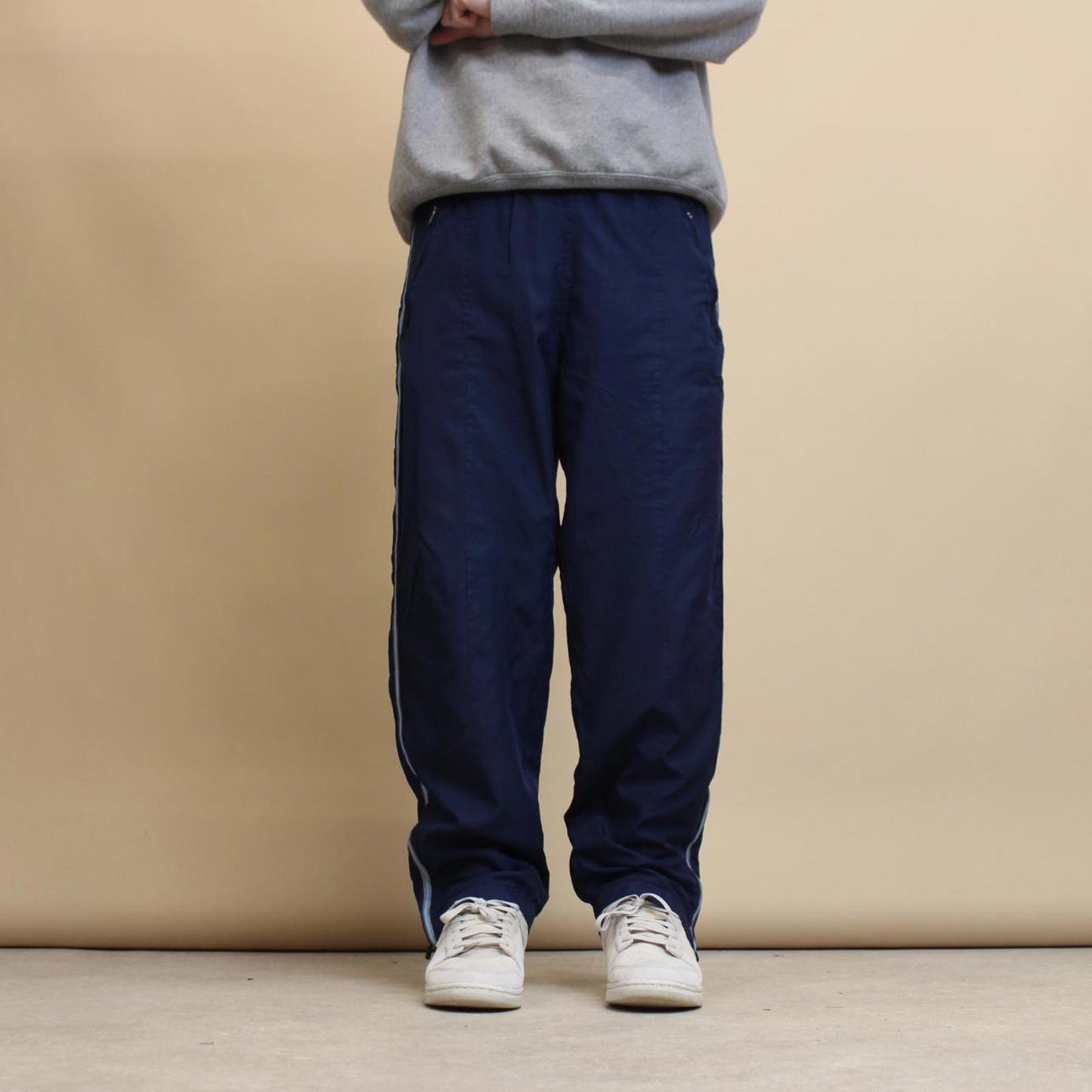 Navy Starter tracksuit bottoms S Loose y2k shell suit trackies