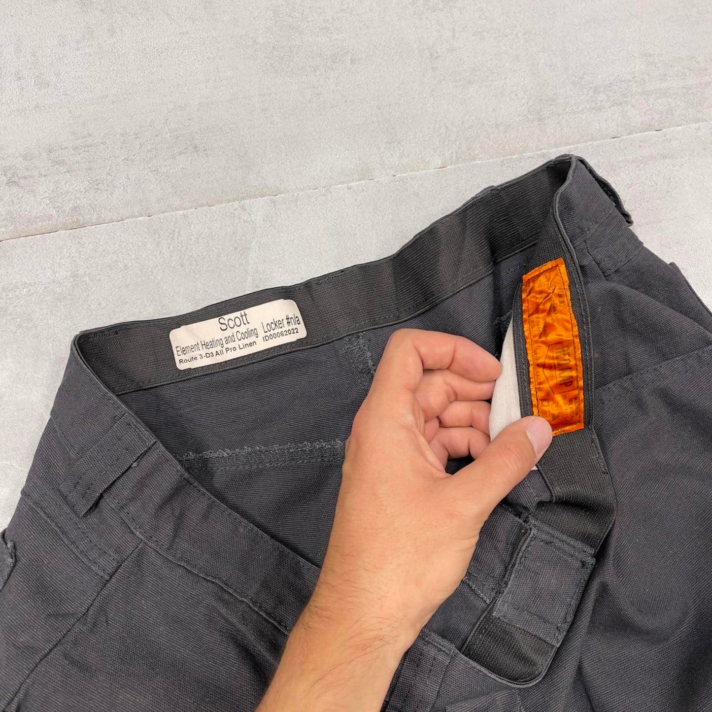 Baggy cargo pants skater workwear W38L30 grey Red Kap loose y2k style double knee carpenter trousers