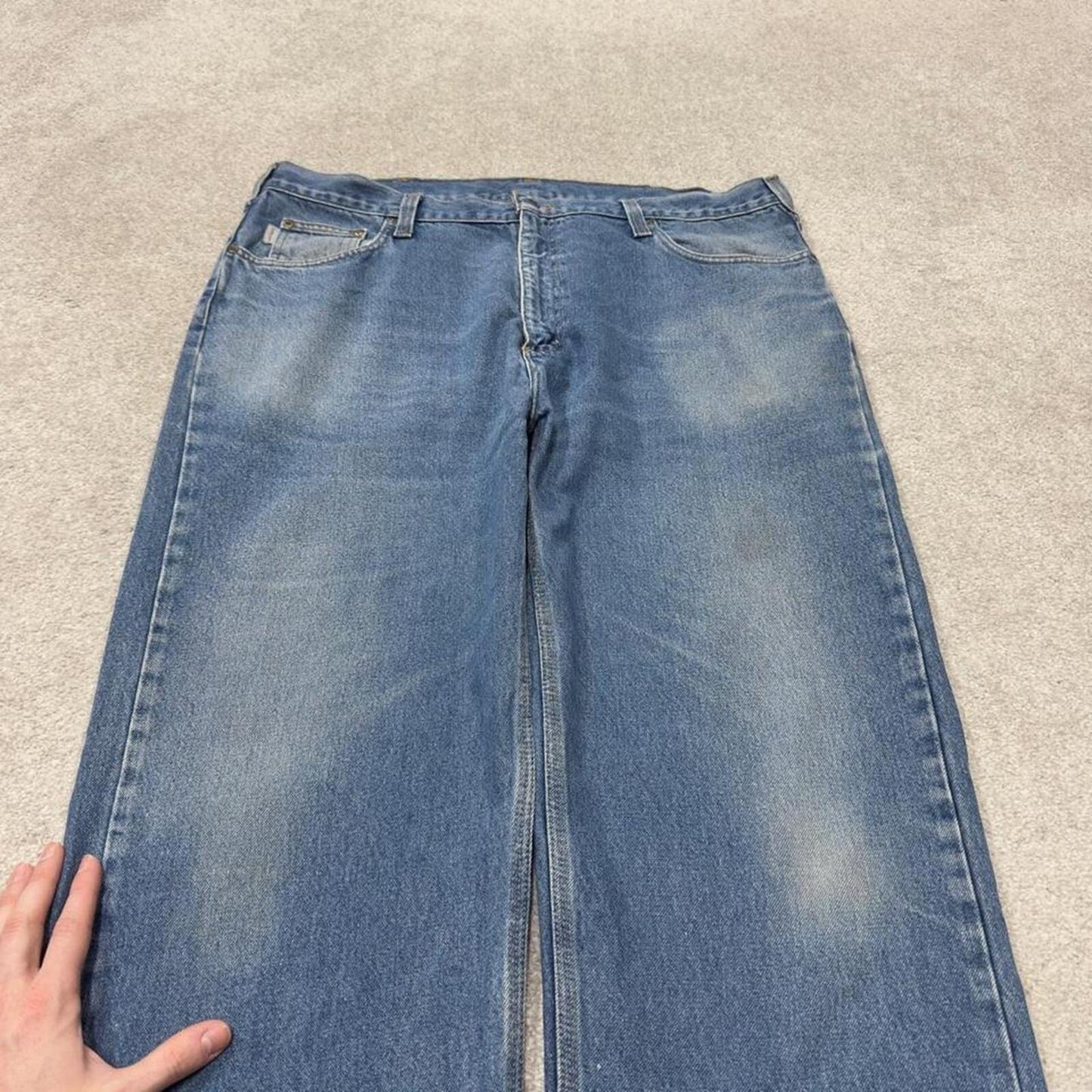 Carhartt work jeans relaxed fit blue Loose 100% cotton denim skate style work pants