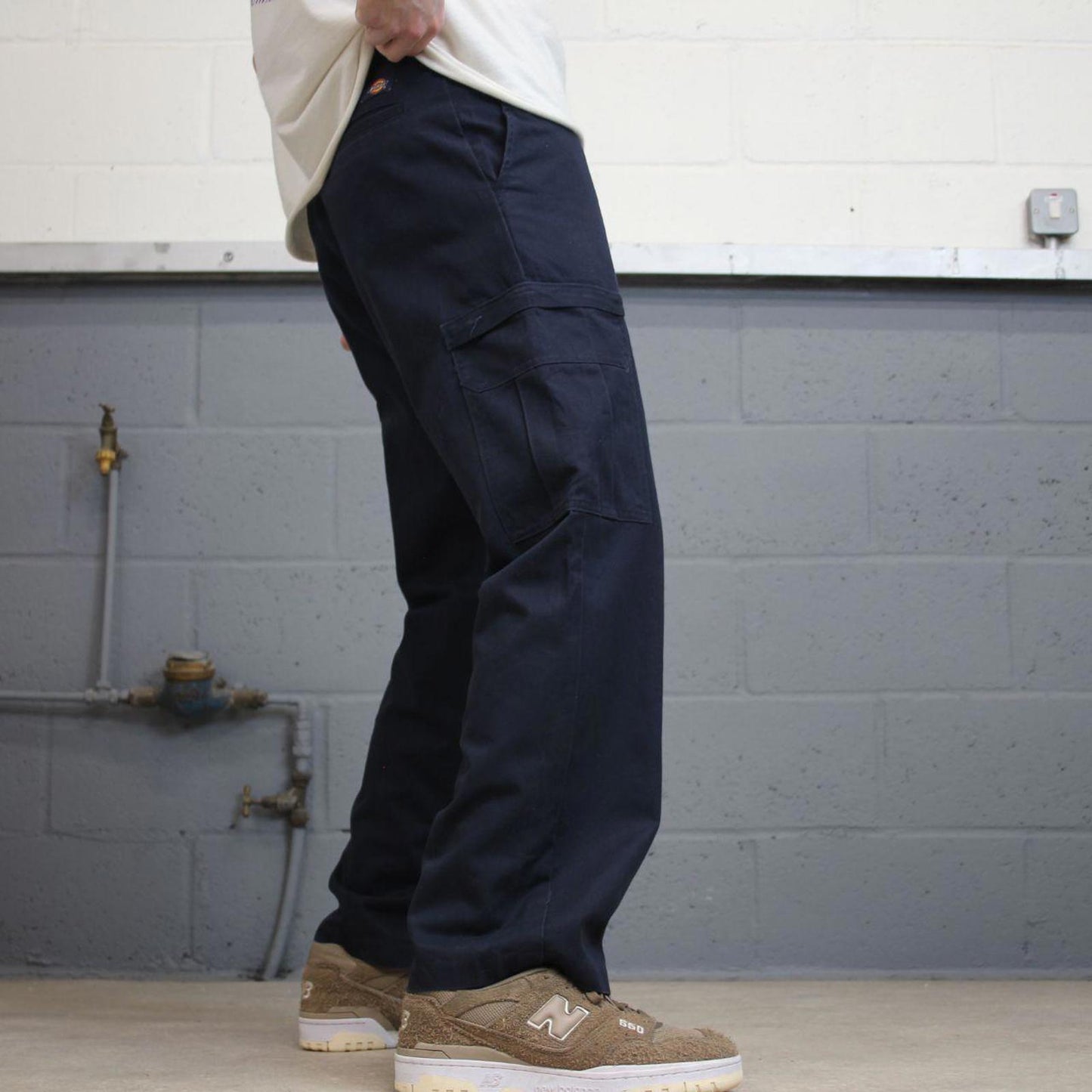 Loose Dickies cargo trousers W32L30 navy chino style skater cargo pants