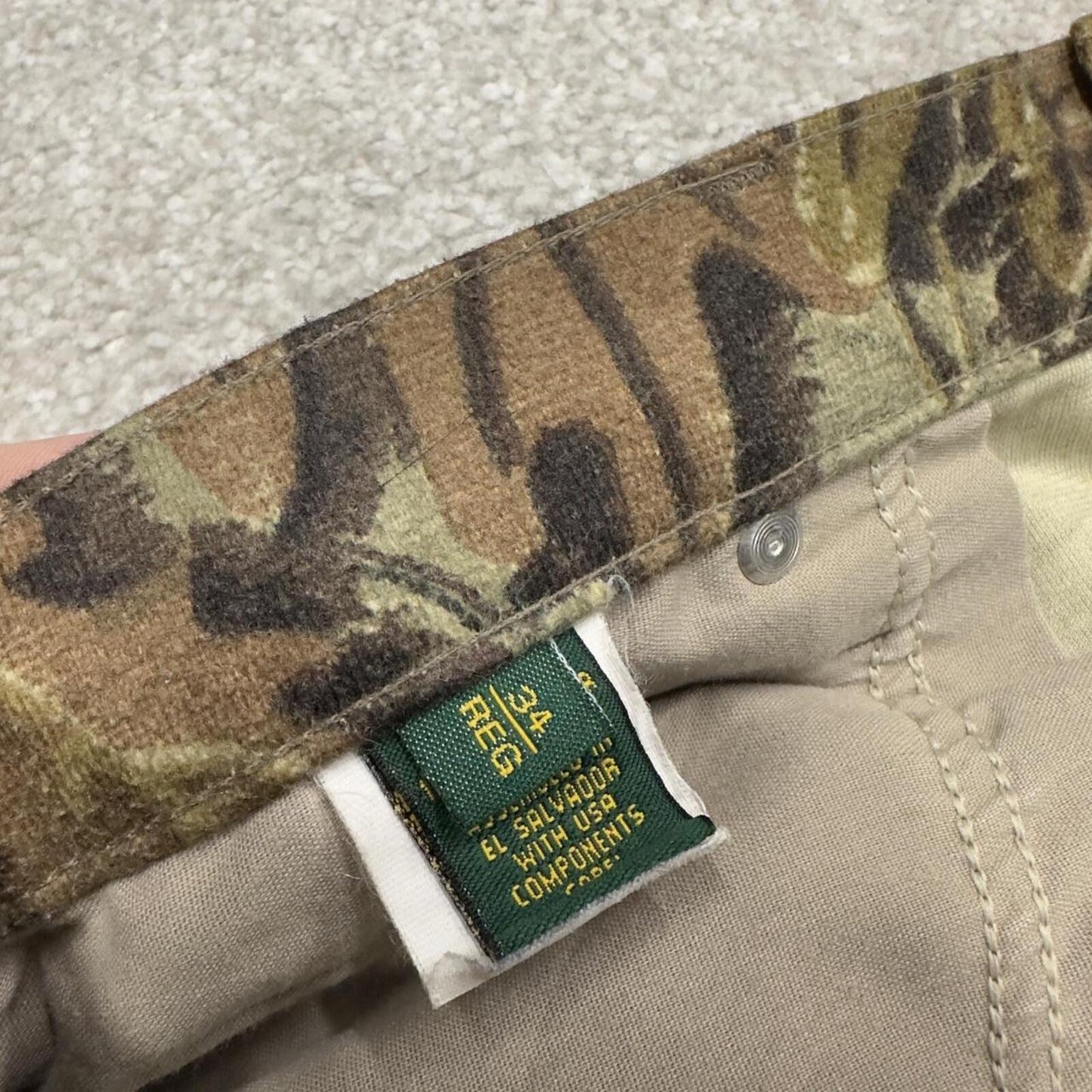 Cabela's camo cargo pants khaki Loose floaty realtree hunting camouflage trousers