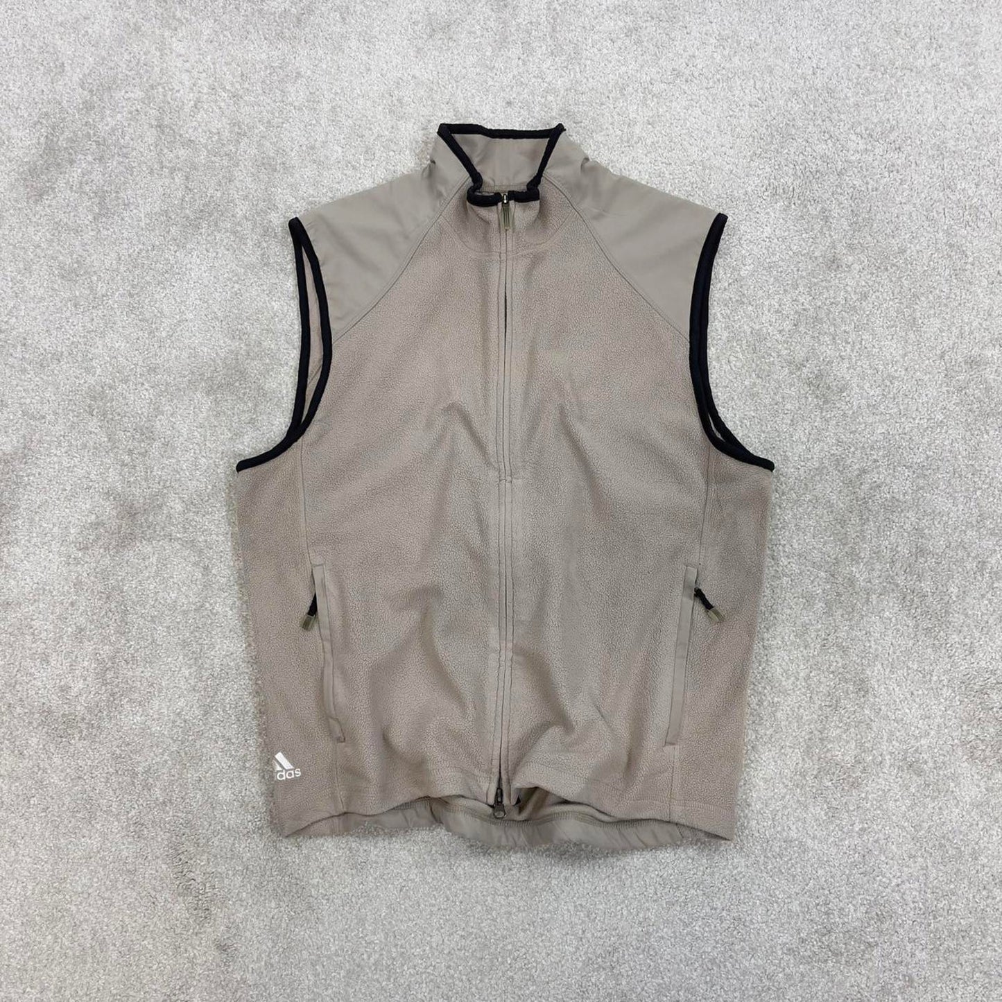 Beige Adidas technical fleece gilet Medium men's full zip up autumn fall fashion