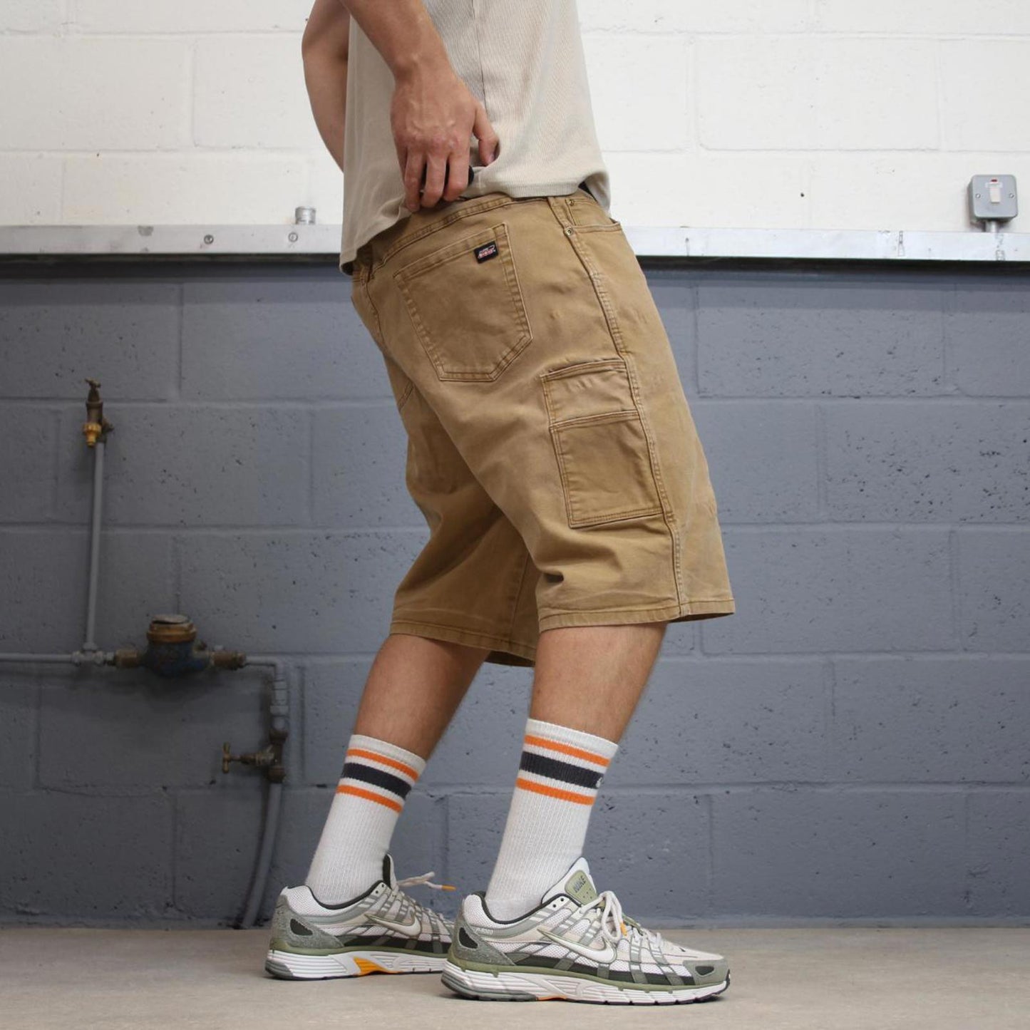 Tan Dickies carpenter jorts W42