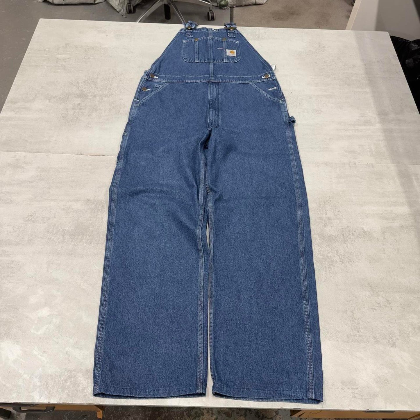 Blue Carhartt dungarees W38L33 mens denim overalls utility worker