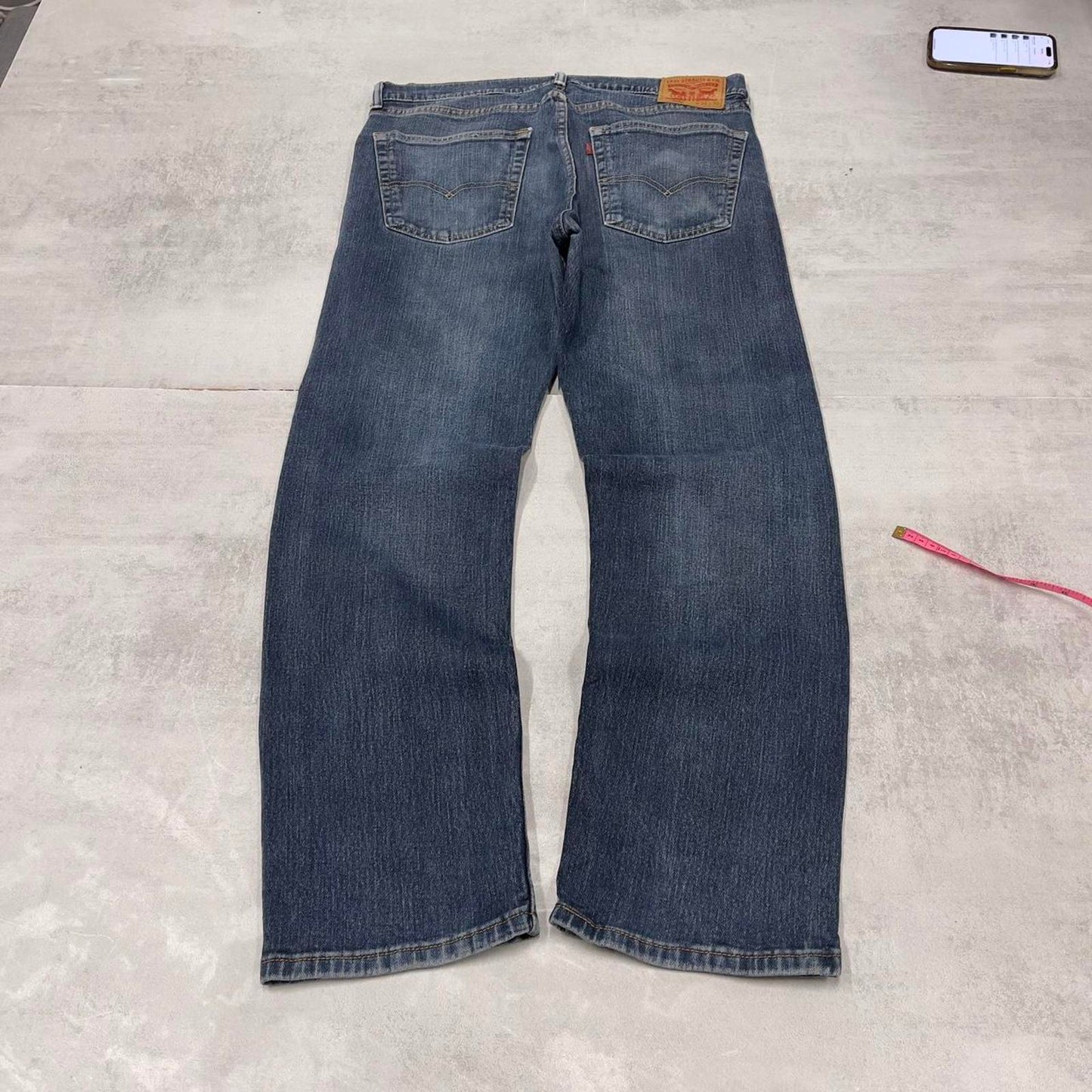 Blue Levis 505 jeans W36L30 blue loose straight leg y2k style pants red tab logo