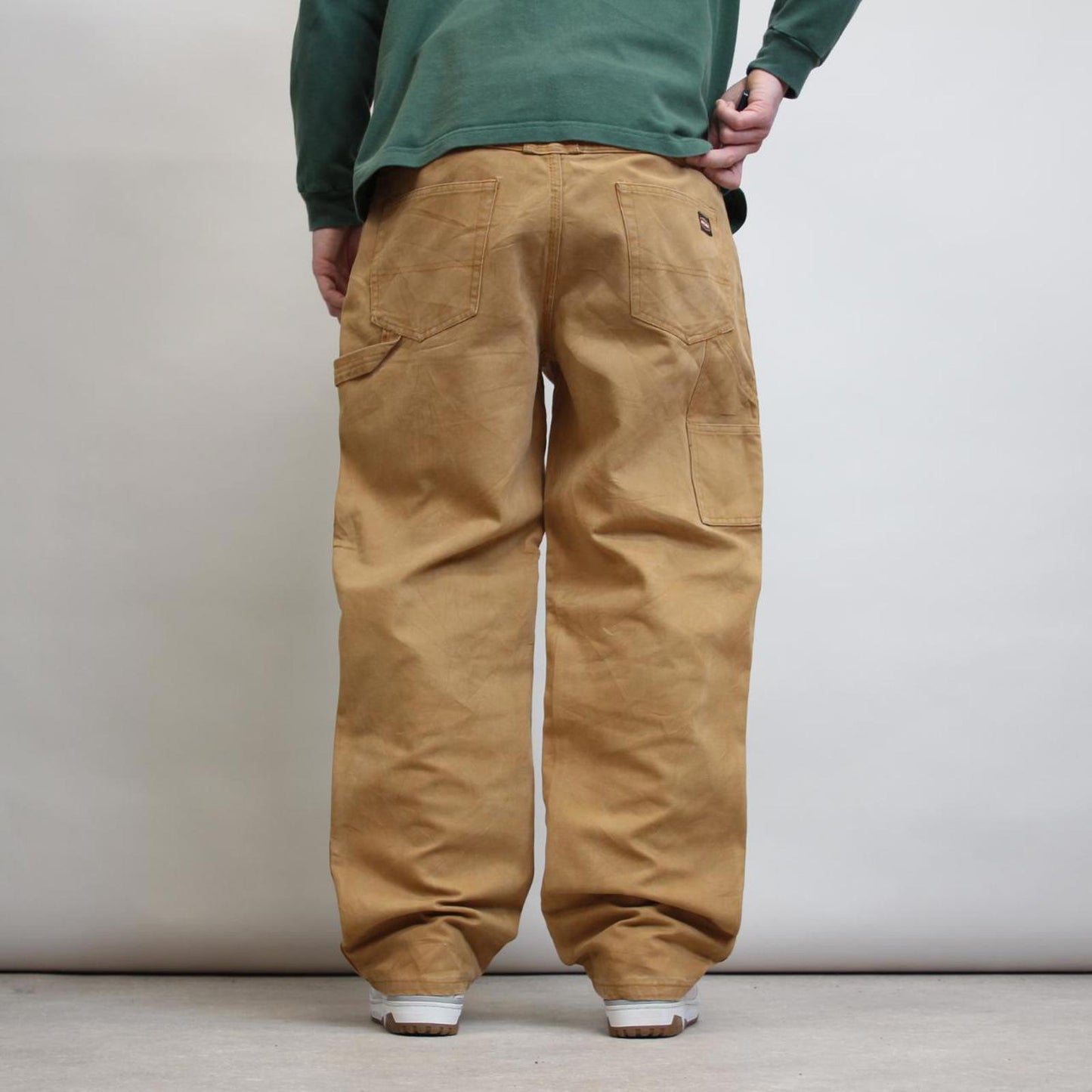 Jesse James carpenter jeans W38L32 sand brown loose canvas 90s workwear skate style cargo pants