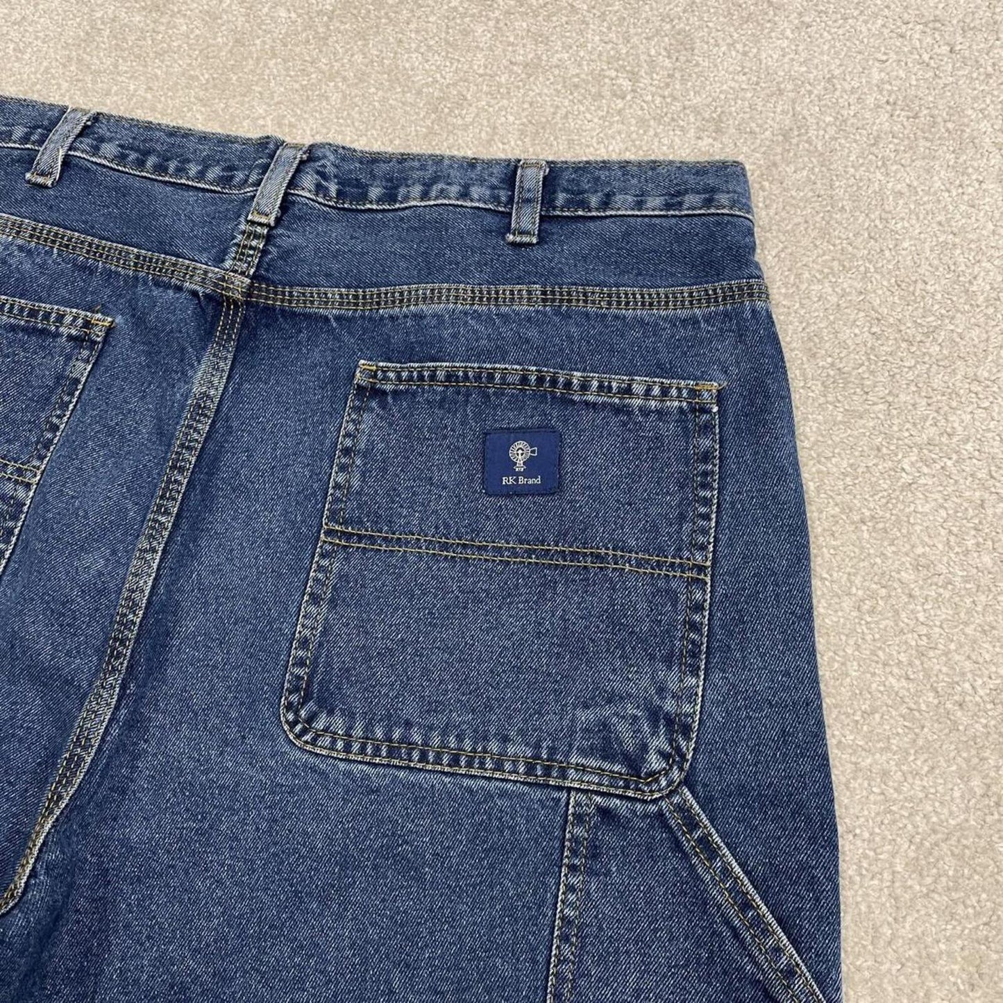 Baggy denim cargo shorts carpenter blue RK Brand loose skater style summer jorts