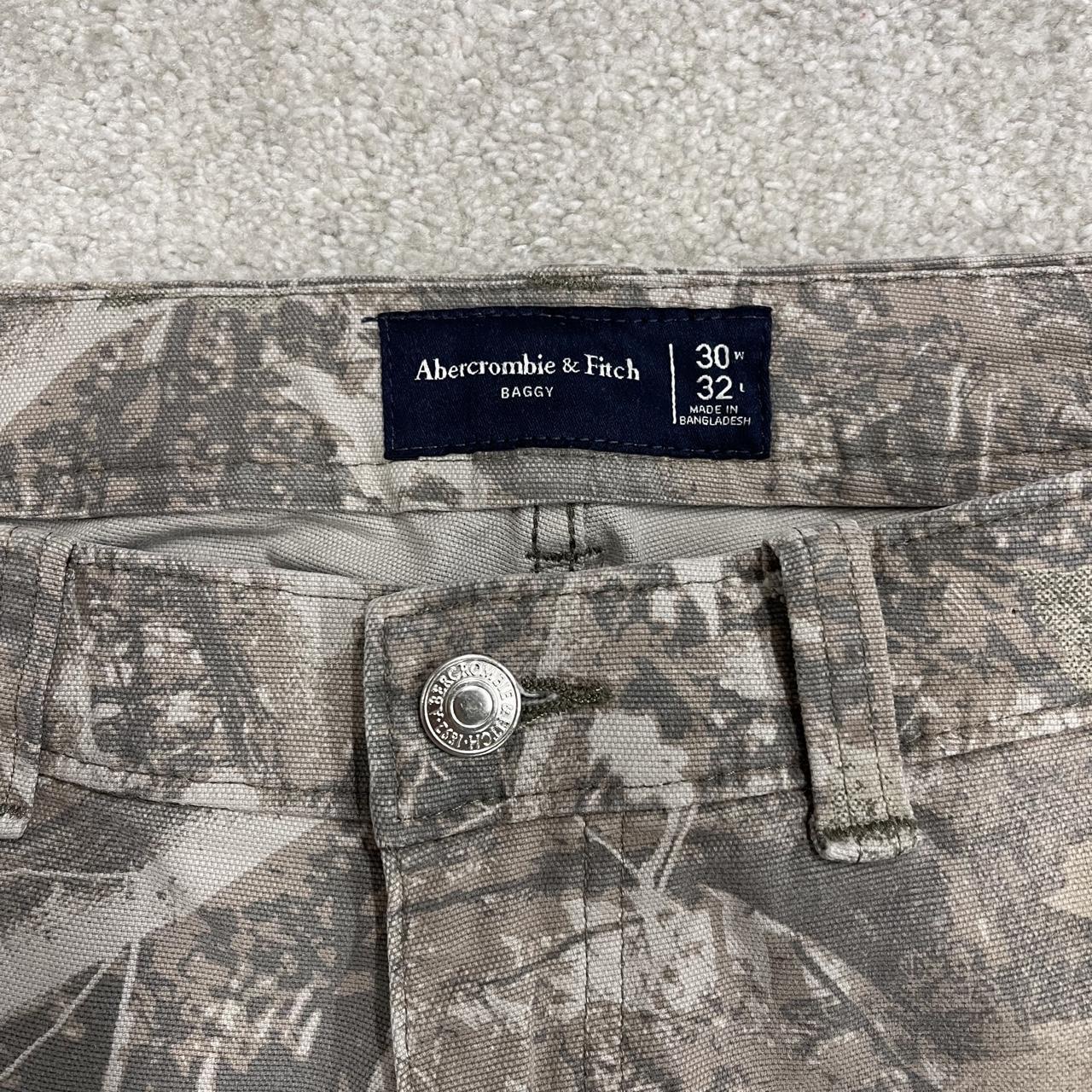 Baggy camo carpenter jeans y2k grey Abercrombie & Fitch baggy fit wide leg camouflage cargo pants
