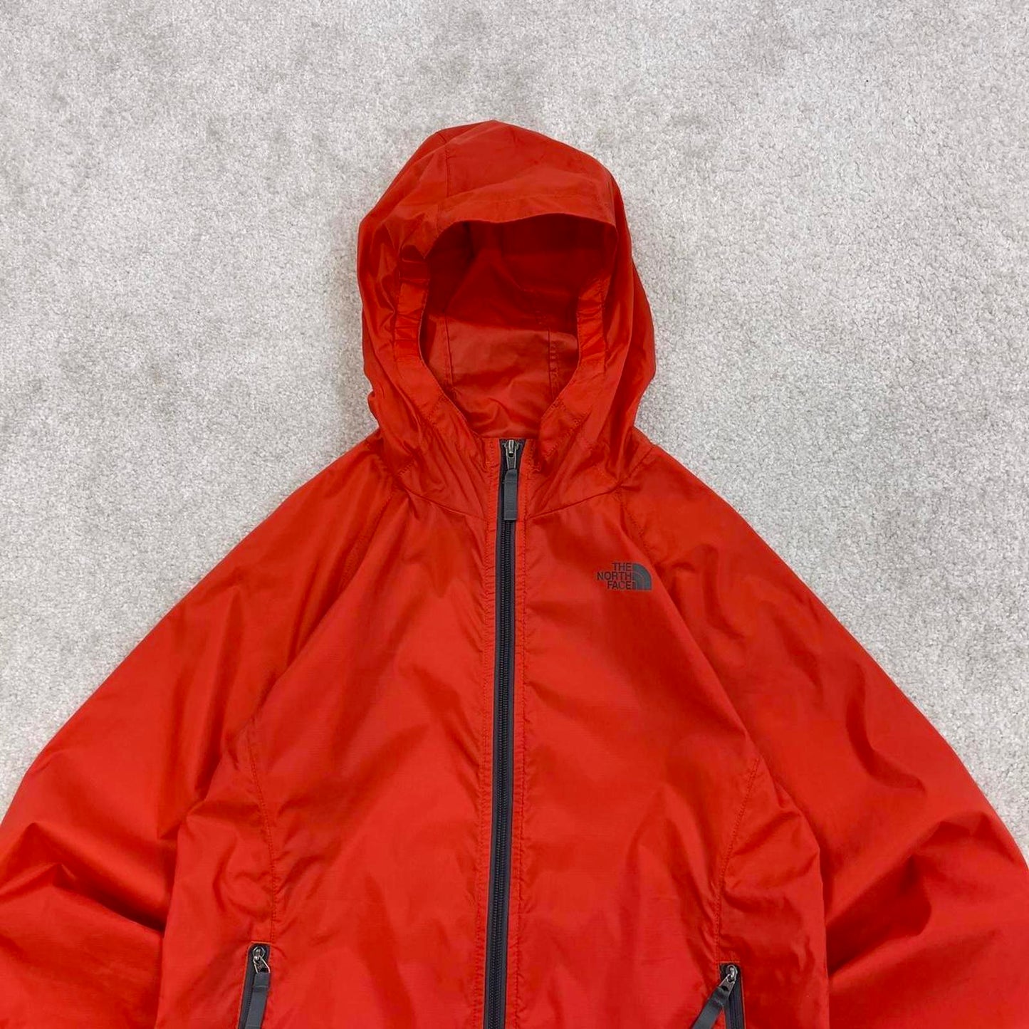 Orange packable North Face Hydrenalite jacket Boys Large y2k style hooded full zip windbreaker coat