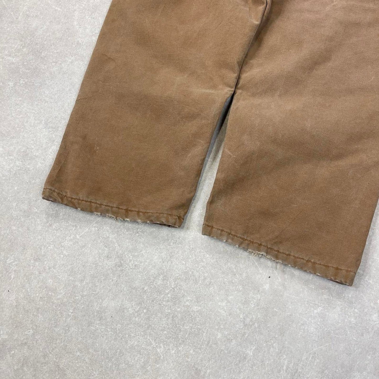 Tan Carhartt dungarees W48 L32 mens canvas overalls utility worker