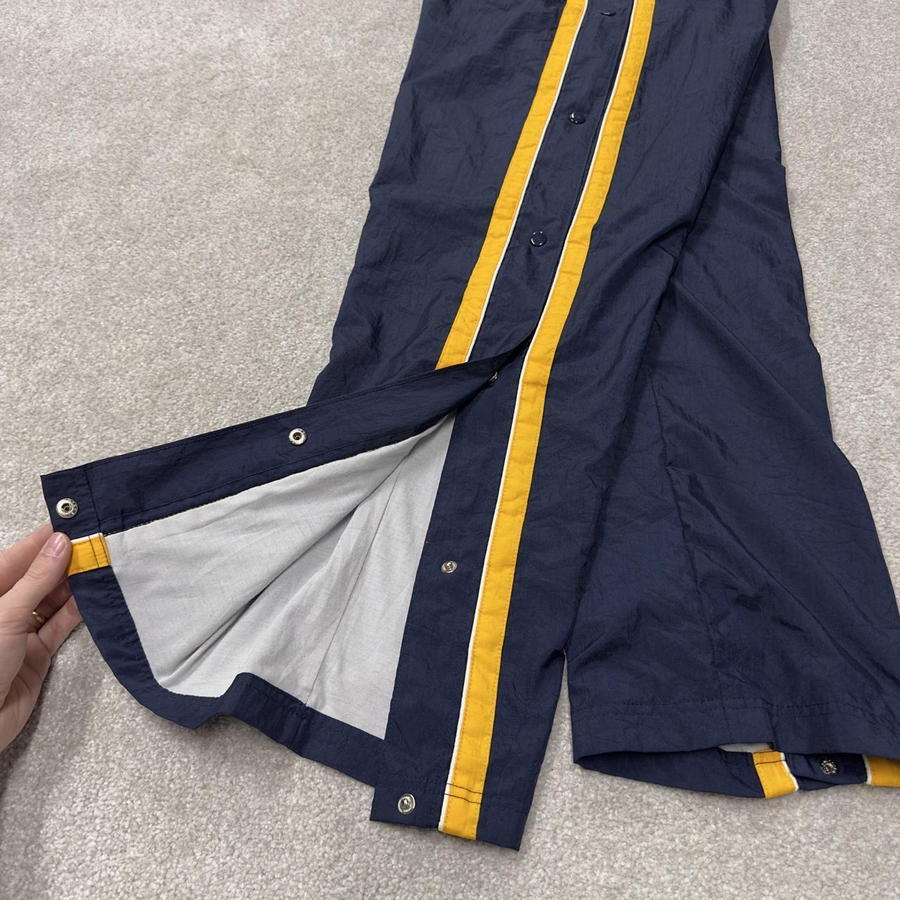 Y2K champion baggy tracksuit bottoms navy M Full leg poppers Michigan 2000s style track pants