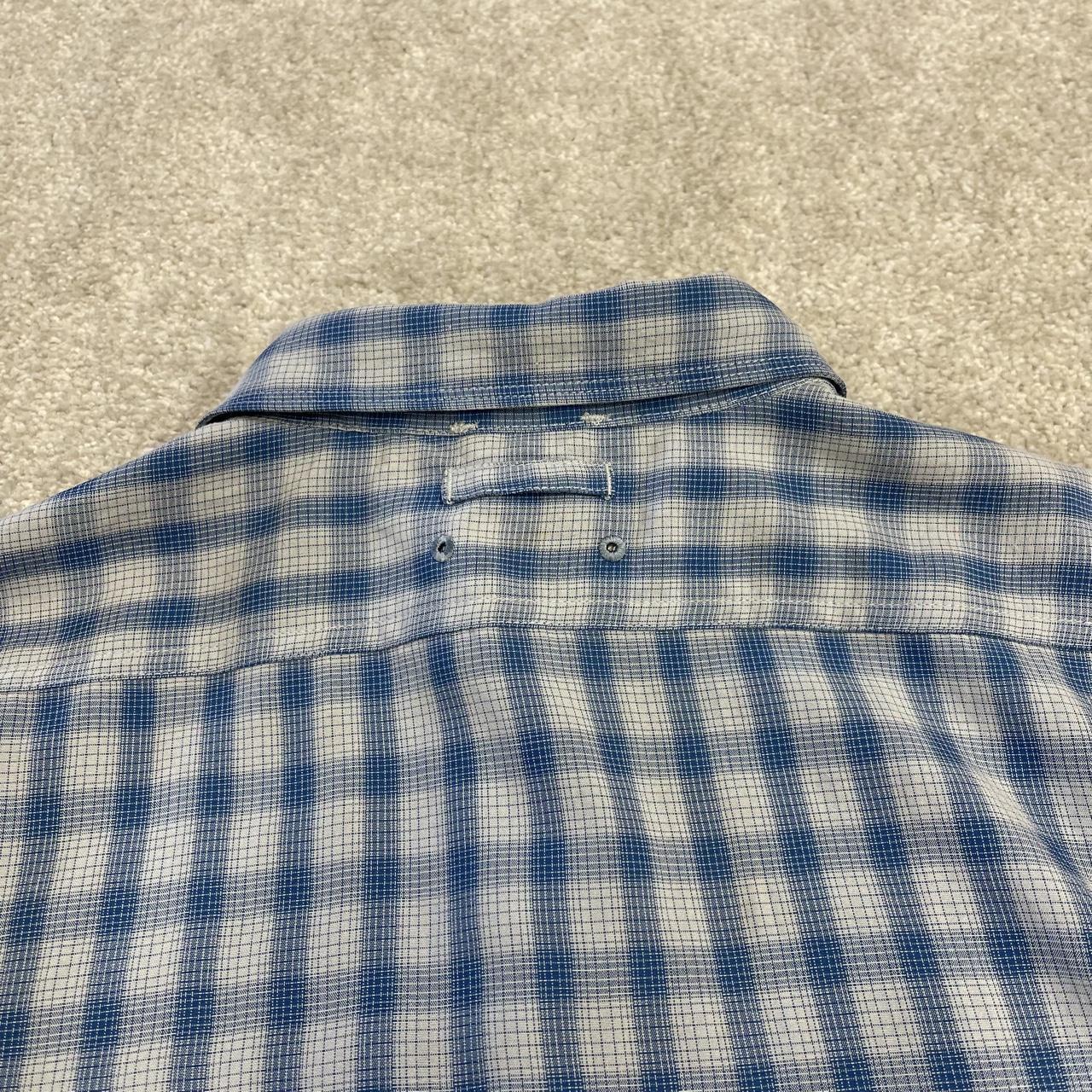 North face checkered short sleeve shirt y2k blue TNF surf style check shirt button summer