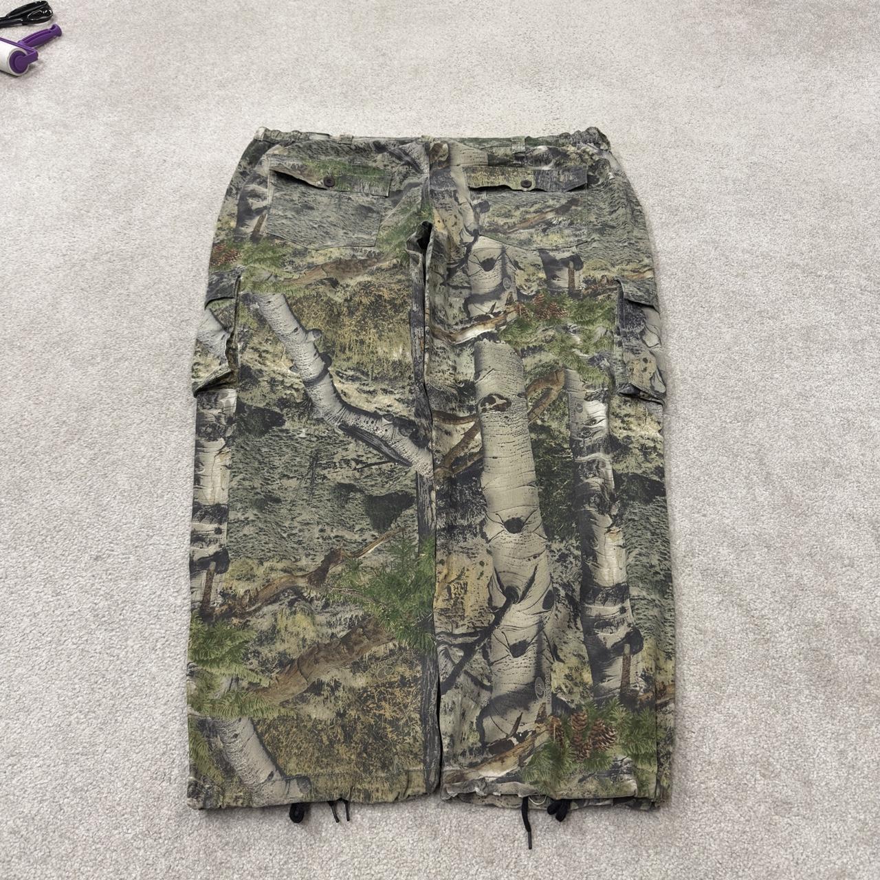 Vintage Mossy Oak baggy camo cargo pants green Loose leg camouflage Y2K hunting style trousers