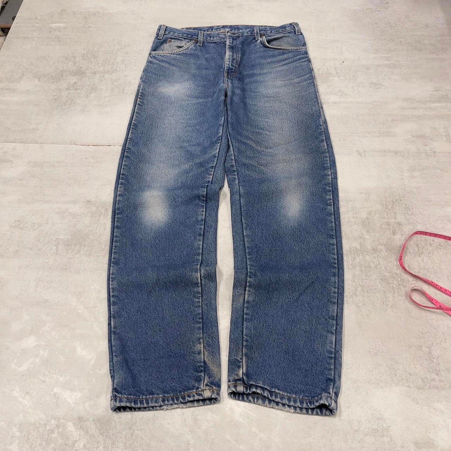 Dickies jeans W34L34 loose blue denim 90s style skater jeans flannel lined