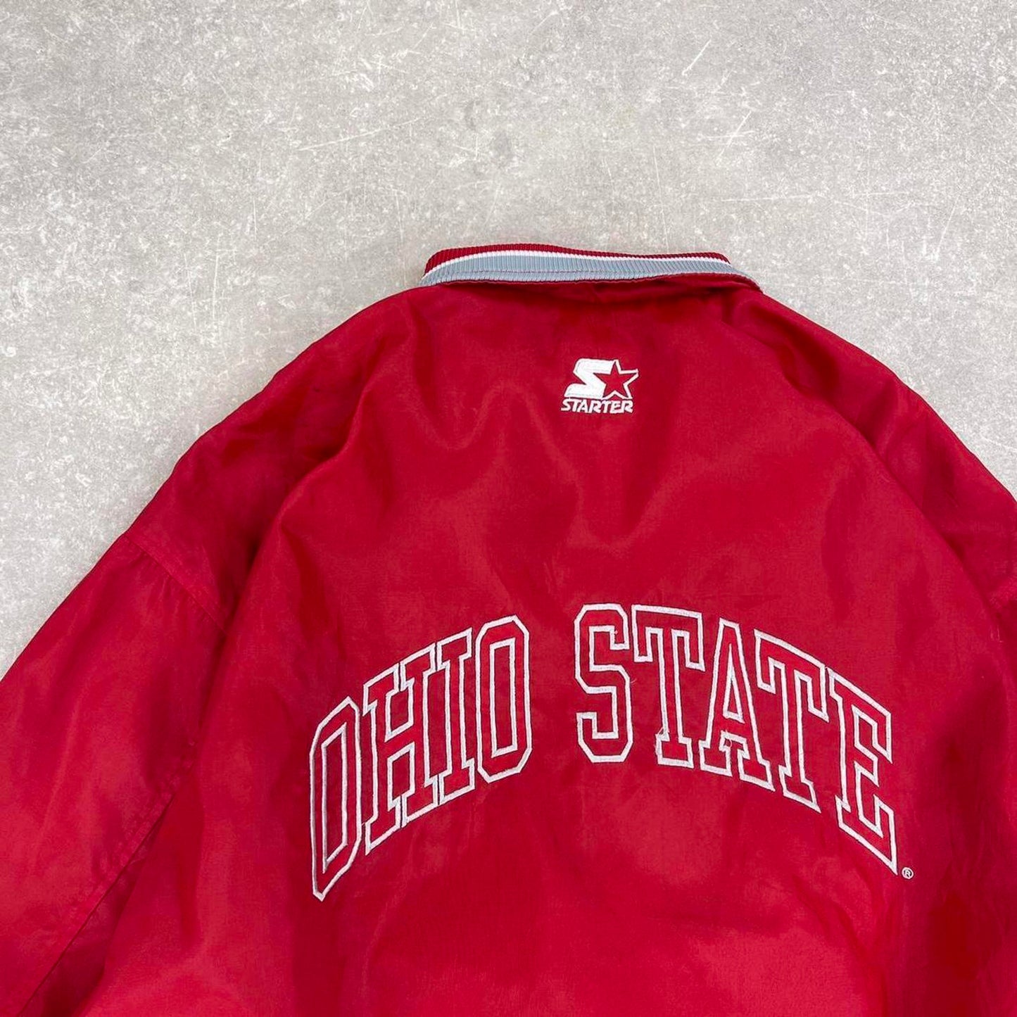 Ohio State Starter jacket XL red pullover half zip nfl windbreaker