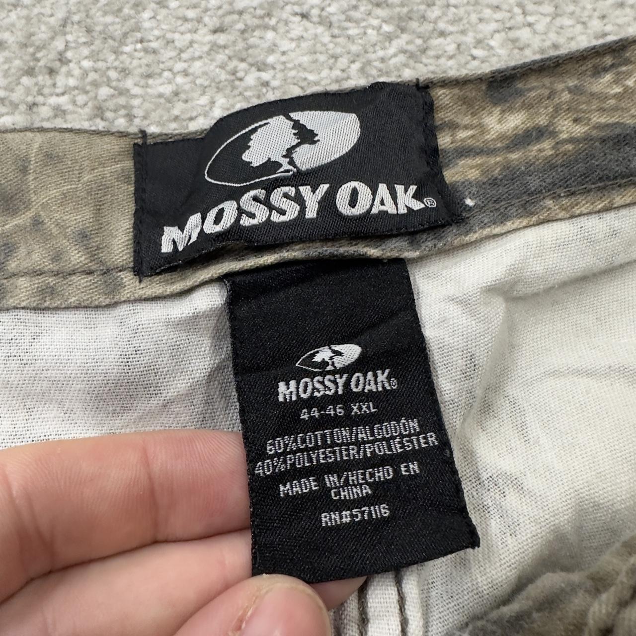 Vintage Mossy Oak baggy camo cargo pants khaki Loose leg camouflage Y2K hunting style trousers