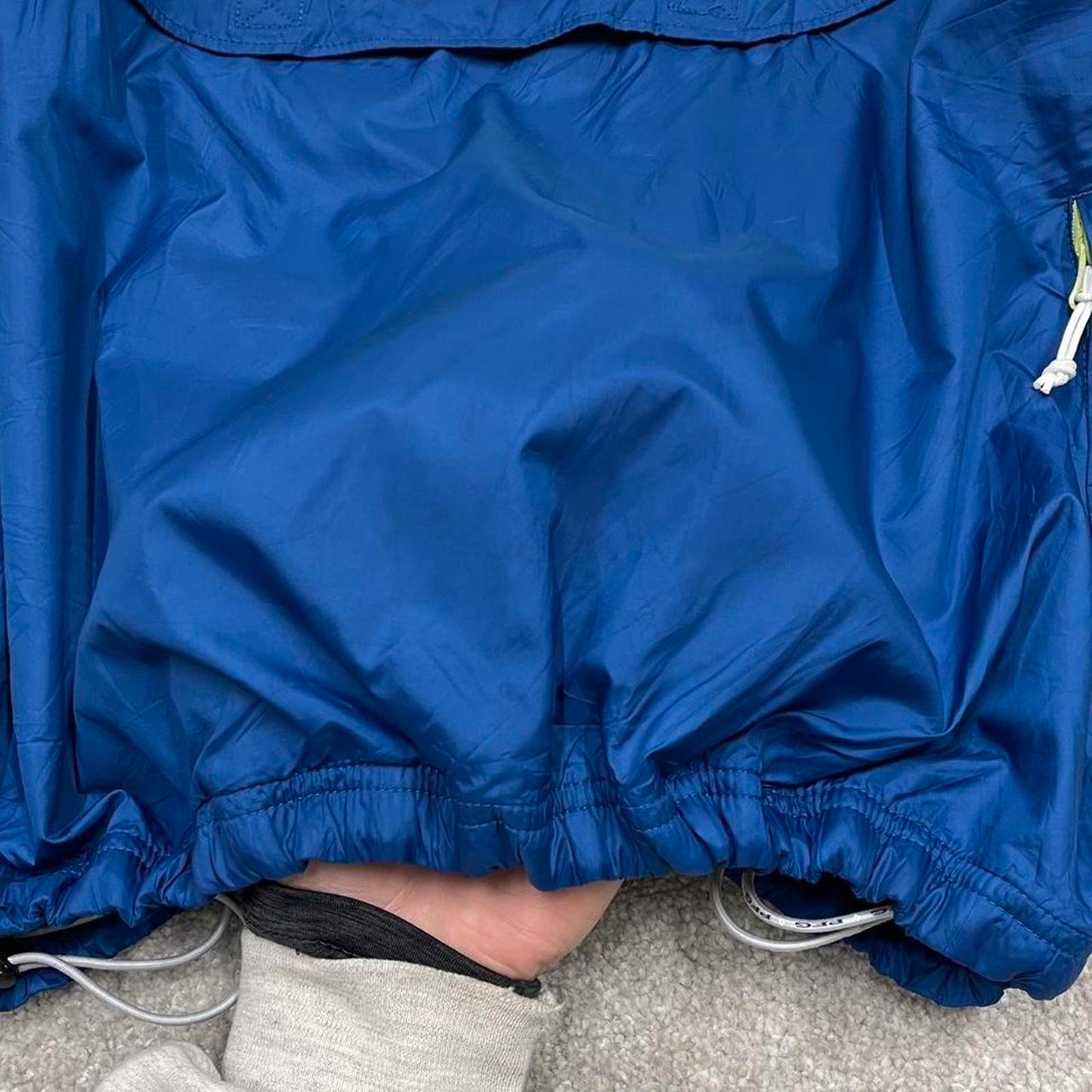 Y2K Columbia PFG technical windbreaker jacket green blue Lightweight packable hooded coat adjustable