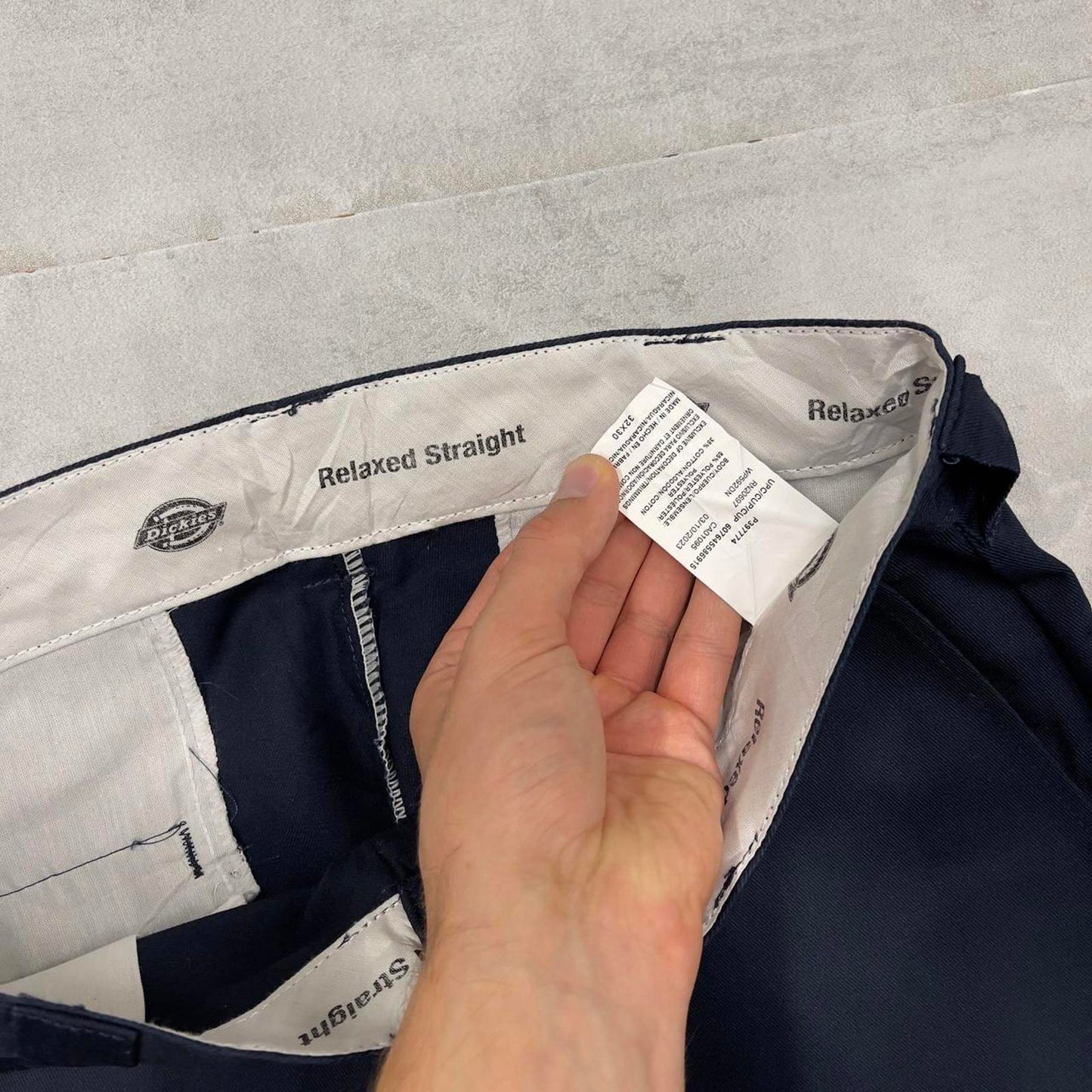 Loose Dickies cargo trousers W32L30 navy chino style skater cargo pants
