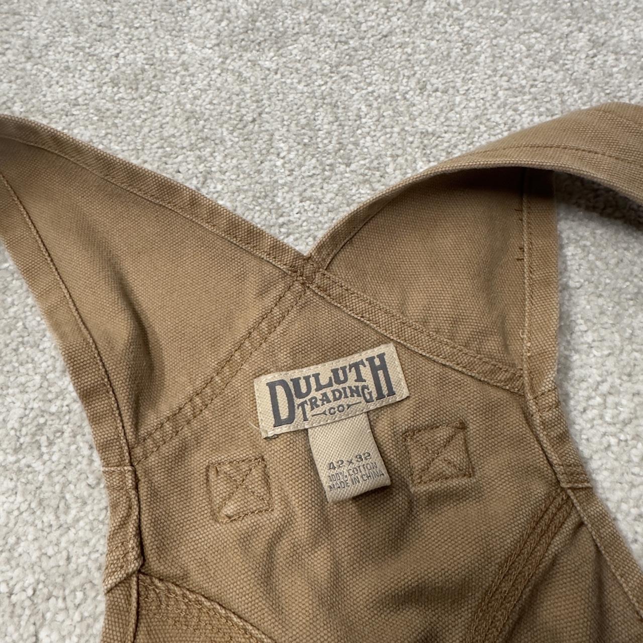 Vintage baggy denim Dungarees loose y2k tan Duluth Trading workwear bib & brace overalls utility