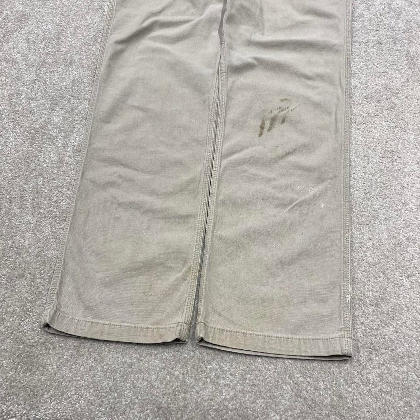 Y2K Carhartt carpenter jeans beige Relaxed fit straight leg canvasy skate style workwear cargo pants