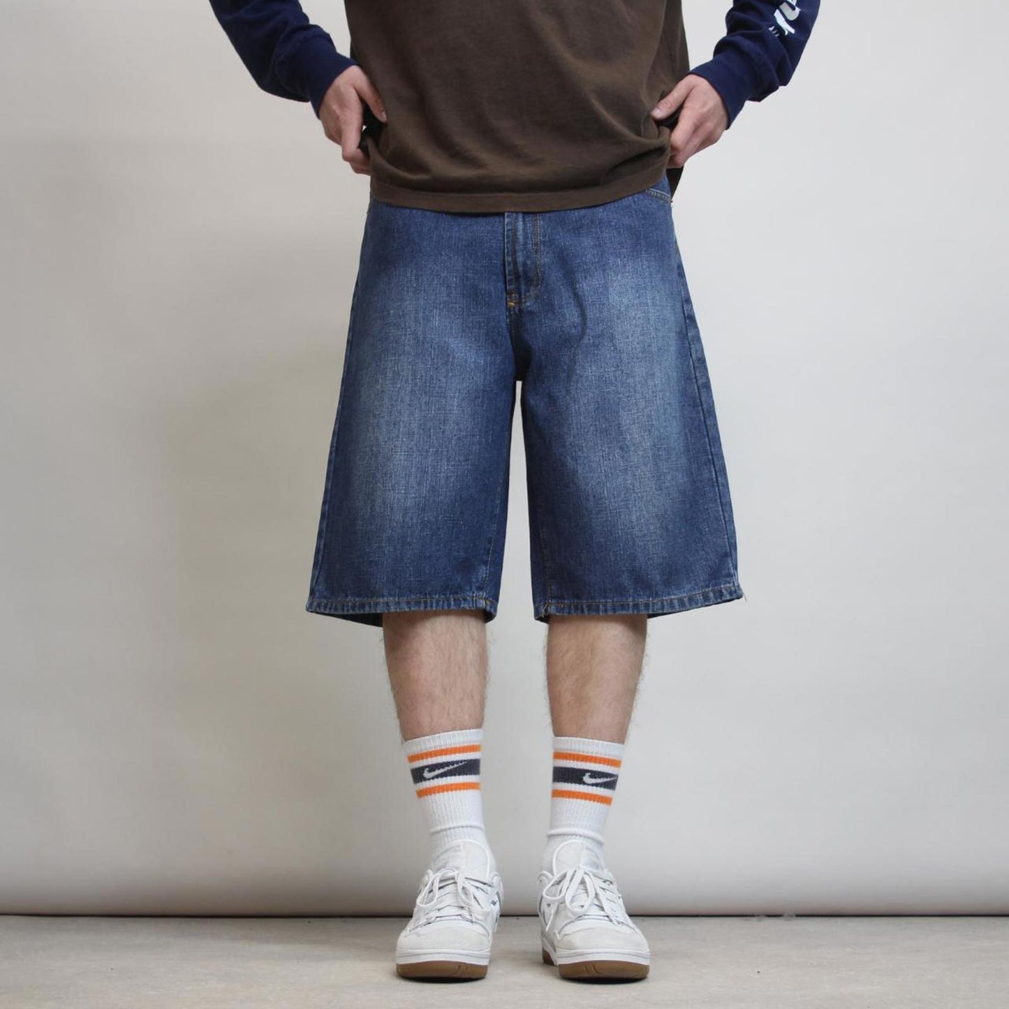 Baggy Eddie Domani jorts W38 wide leg 90s style stitch design shorts
