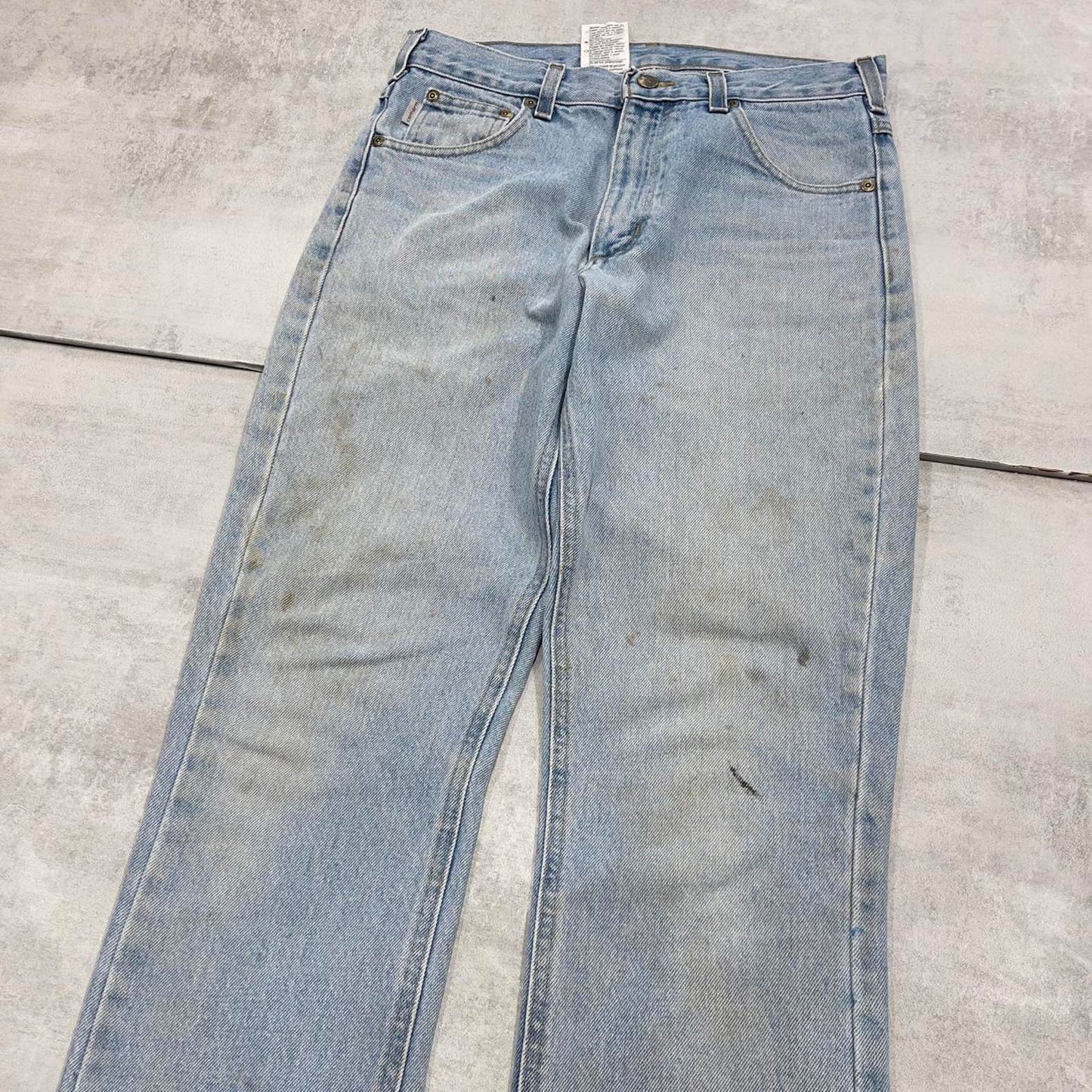 Mens vintage Carhartt jeans W34 L34 blue traditional fit 90s style jeans