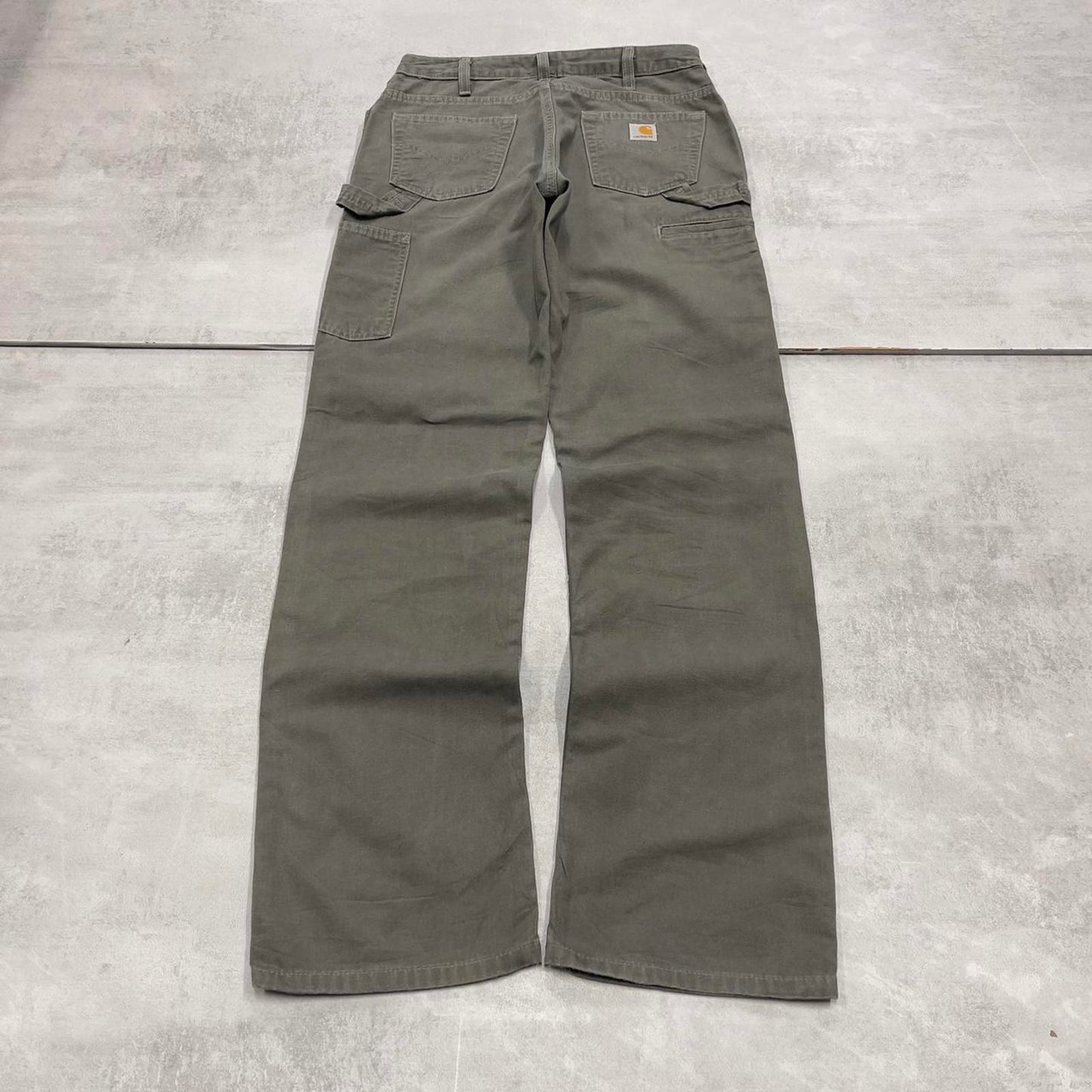 Green Carhartt carpenter jeans size 4x32 women's 90s style canvas cargos