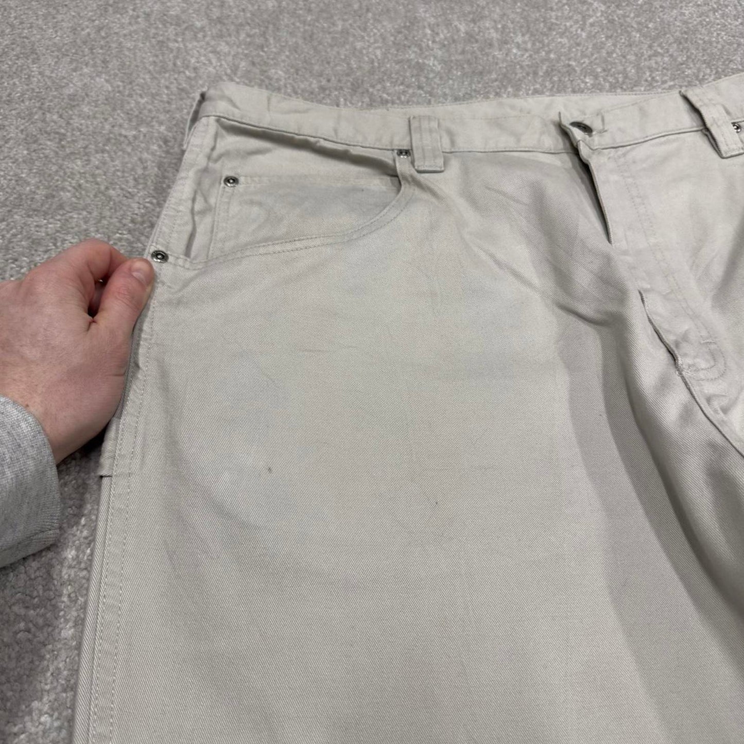 Y2K baggy Wrangler carpenter pants beige Loose wide leg skater style cargo pants