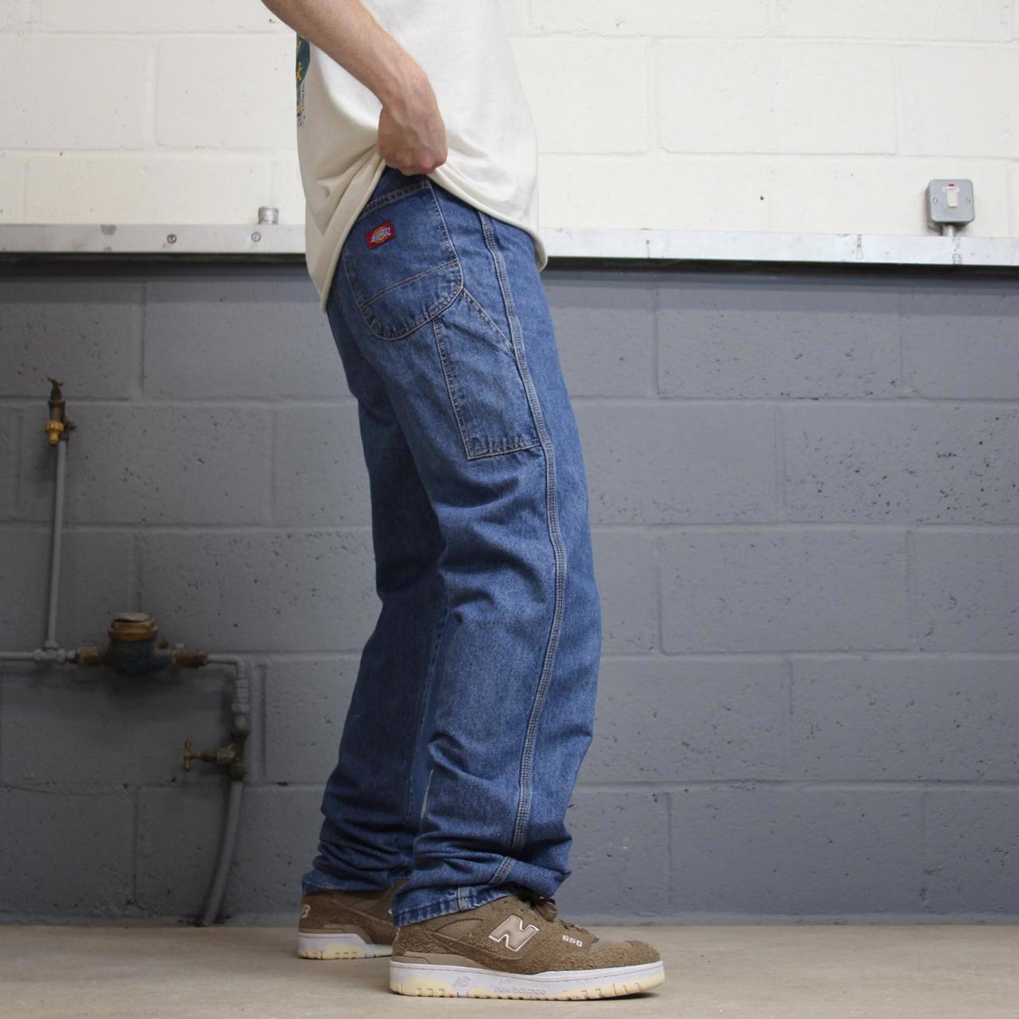 Loose Dickies carpenter jeans 10T W28L36 blue denim 90s style skater trousers
