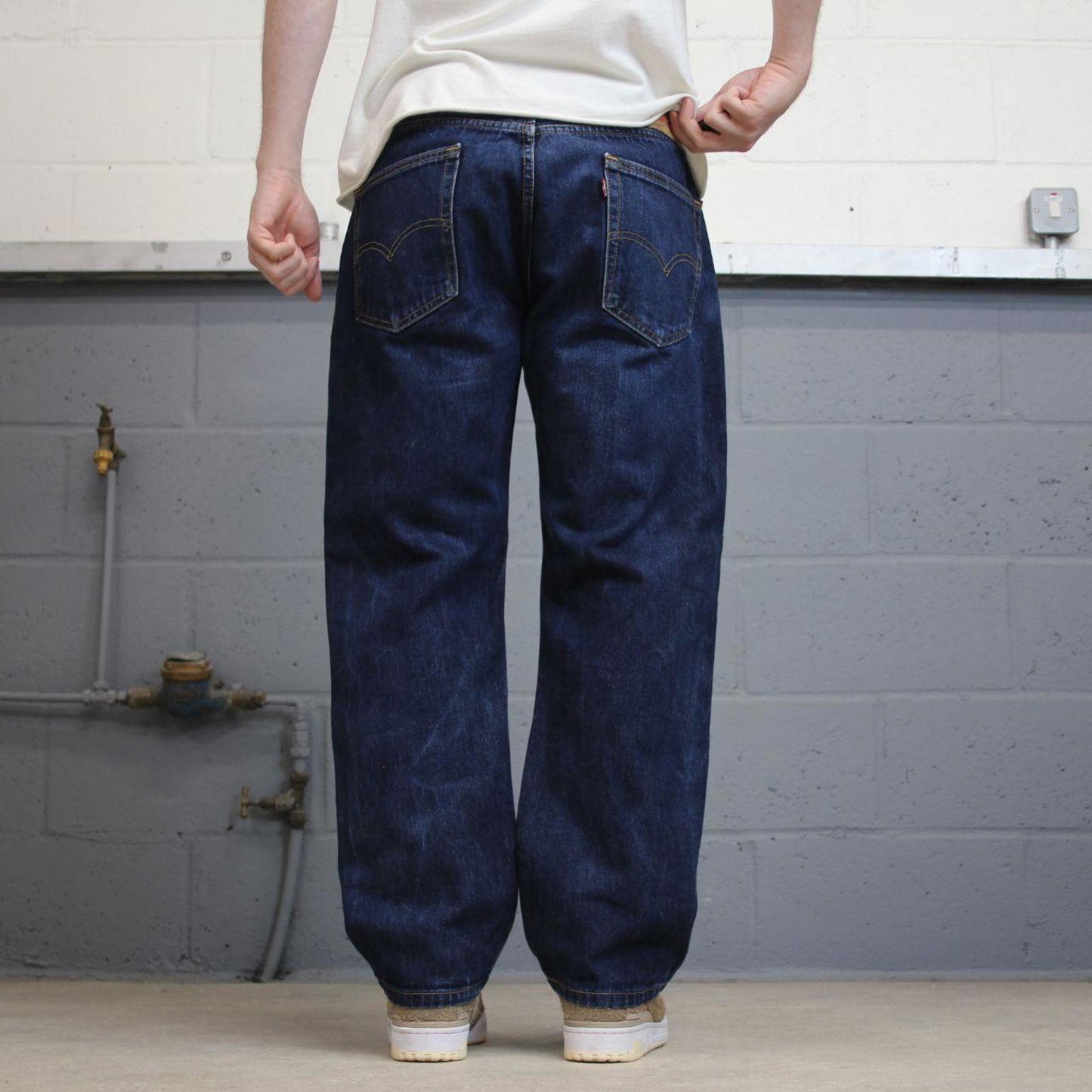 Blue Levis 505 jeans W36L30 blue loose straight leg y2k style pants red tab logo