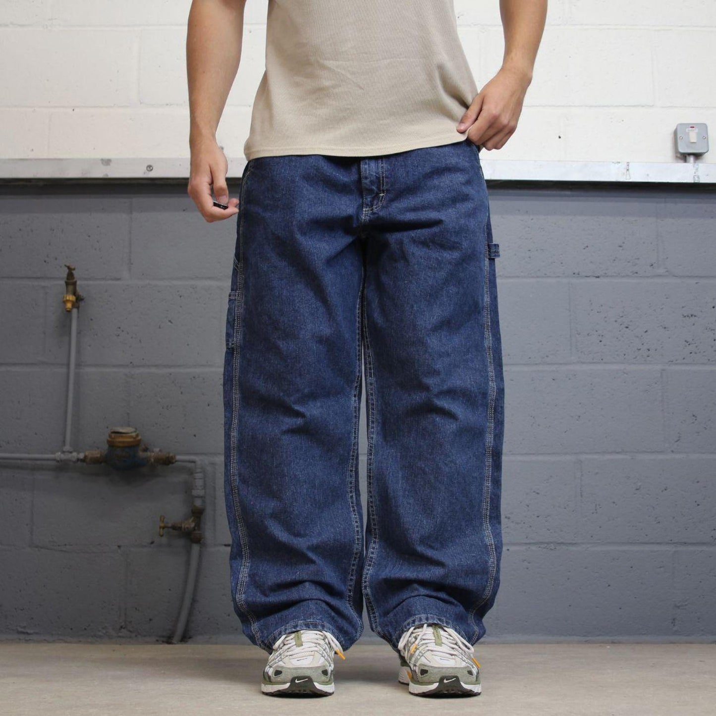 Baggy Lee carpenter jeans W40L30 blue denim skater 90s style carpenters