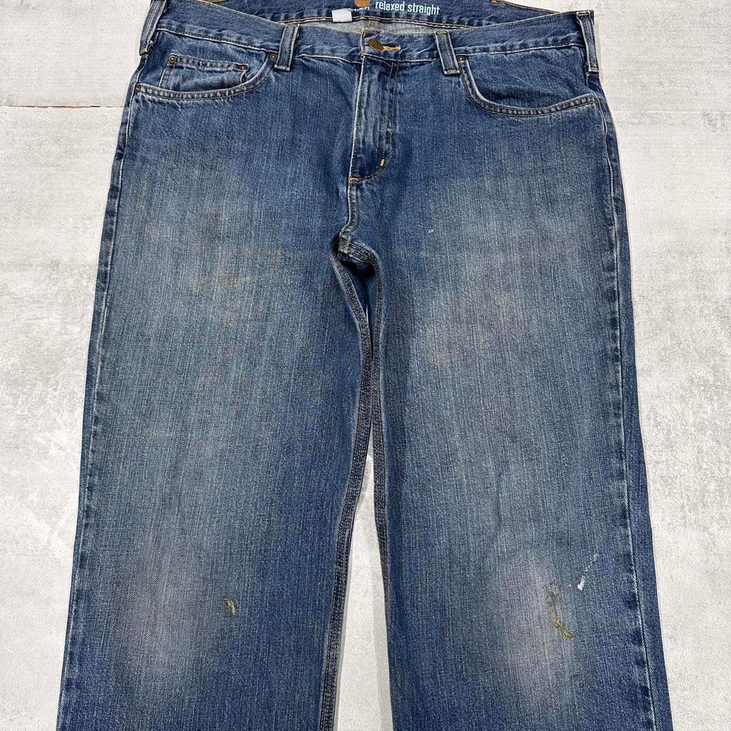 Mens vintage Carhartt jeans W38 L32 relaxed straight denim 90s style jeans