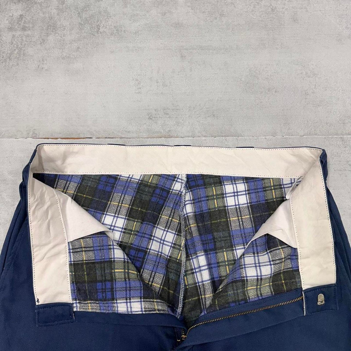 Navy Dickies Pants W36L34 loose flannel lined chino trousers
