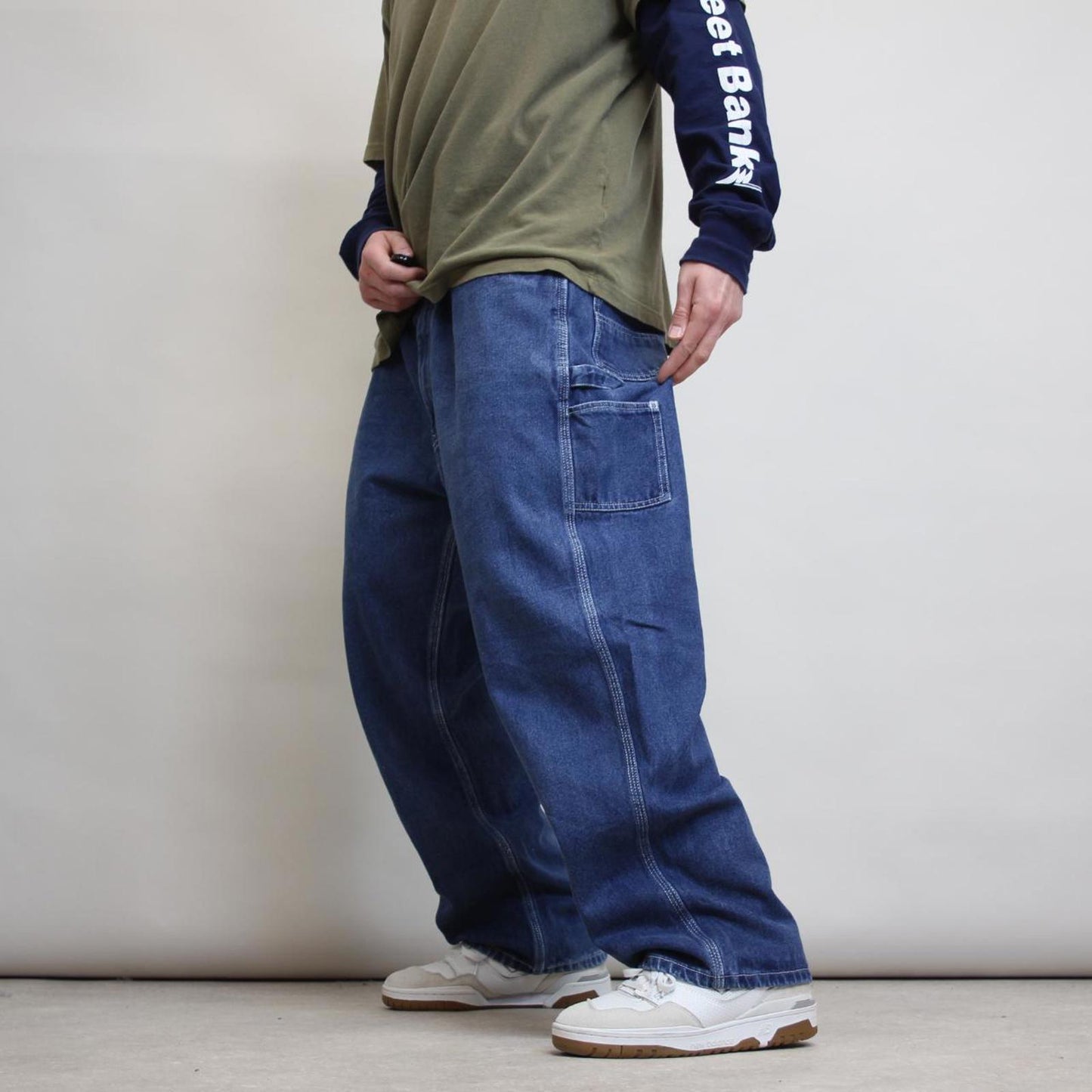 Denim carpenter skate jeans W42L29 loose Blue Real Work Wear cargo pants