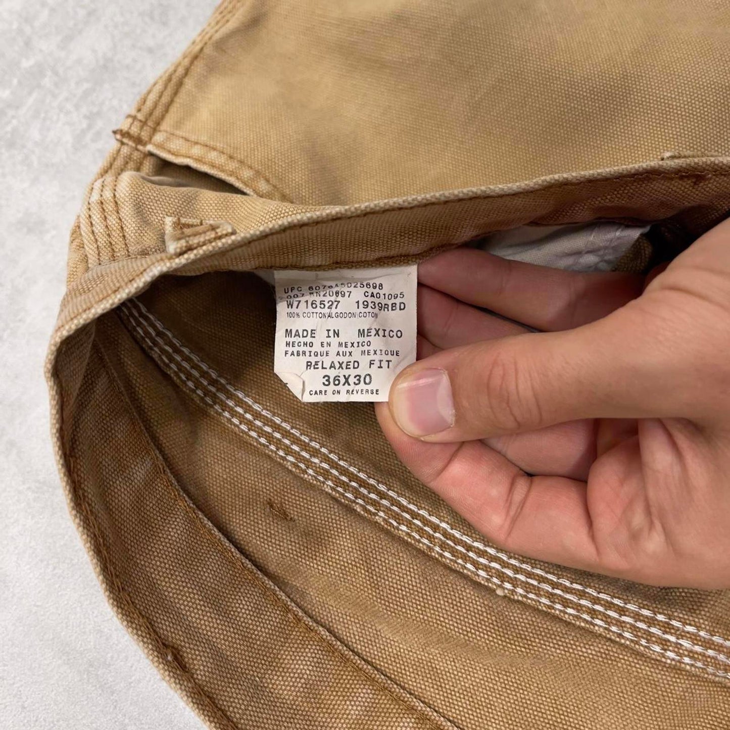 Tan Dickies carpenter jeans W36L27 loose canvas 90s skater style cargo pants