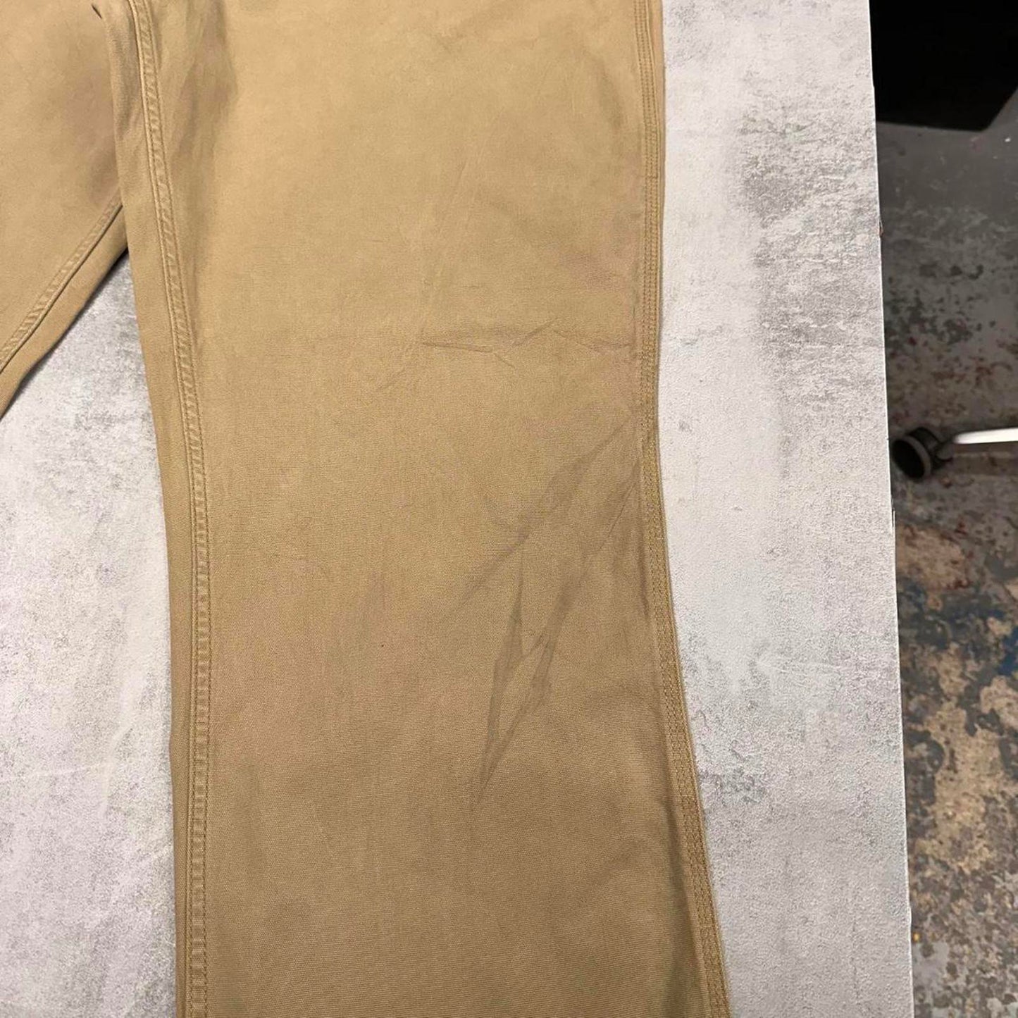 Carhartt carpenter trousers W40L32 beige sand relaxed fit 90s workwear skate style cargo pants