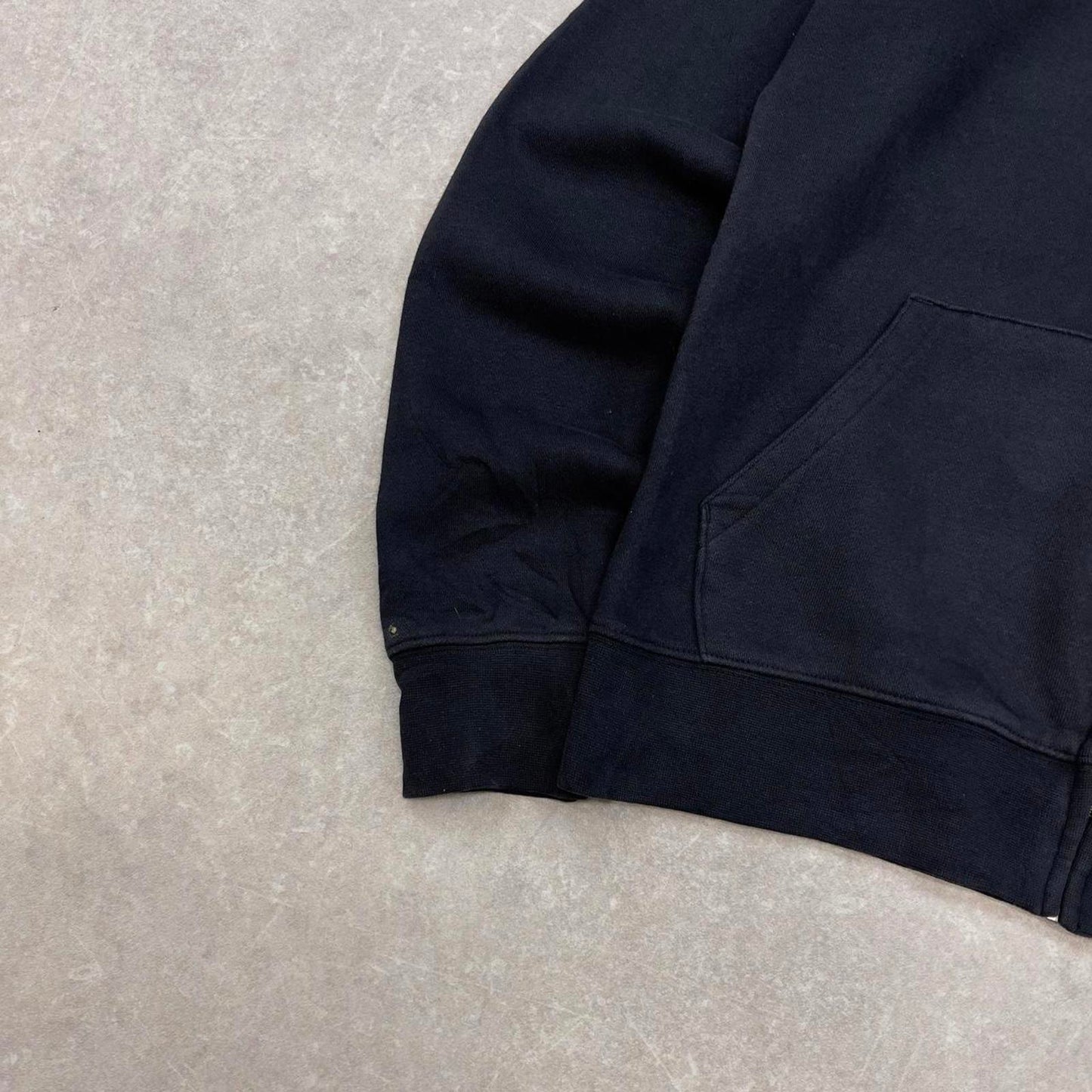 Black vintage Russel zip hoodie Medium full zip hooded sweatshirt Hooyo