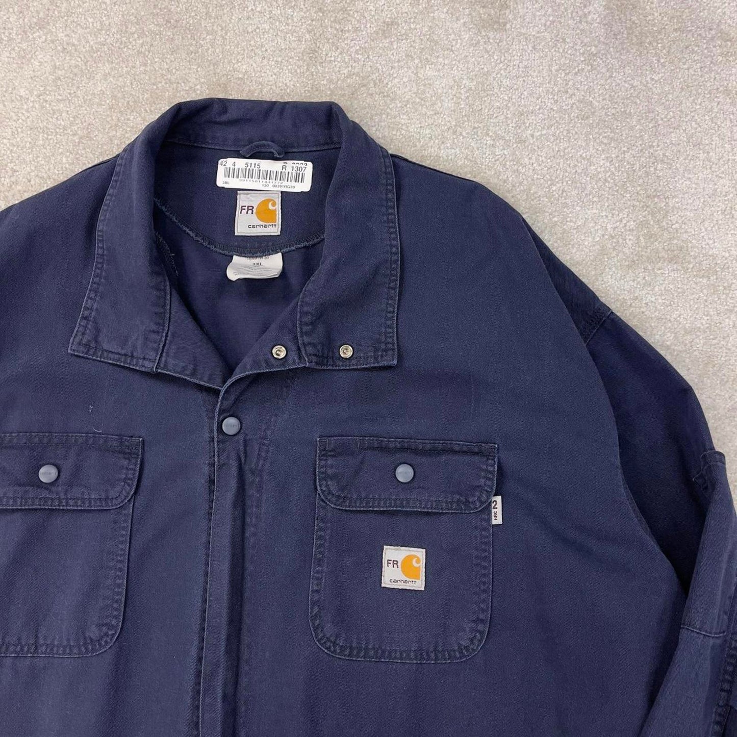 Navy Carhartt FR boilersuit 3XL unlined fire resistant coveralls heavy duty work