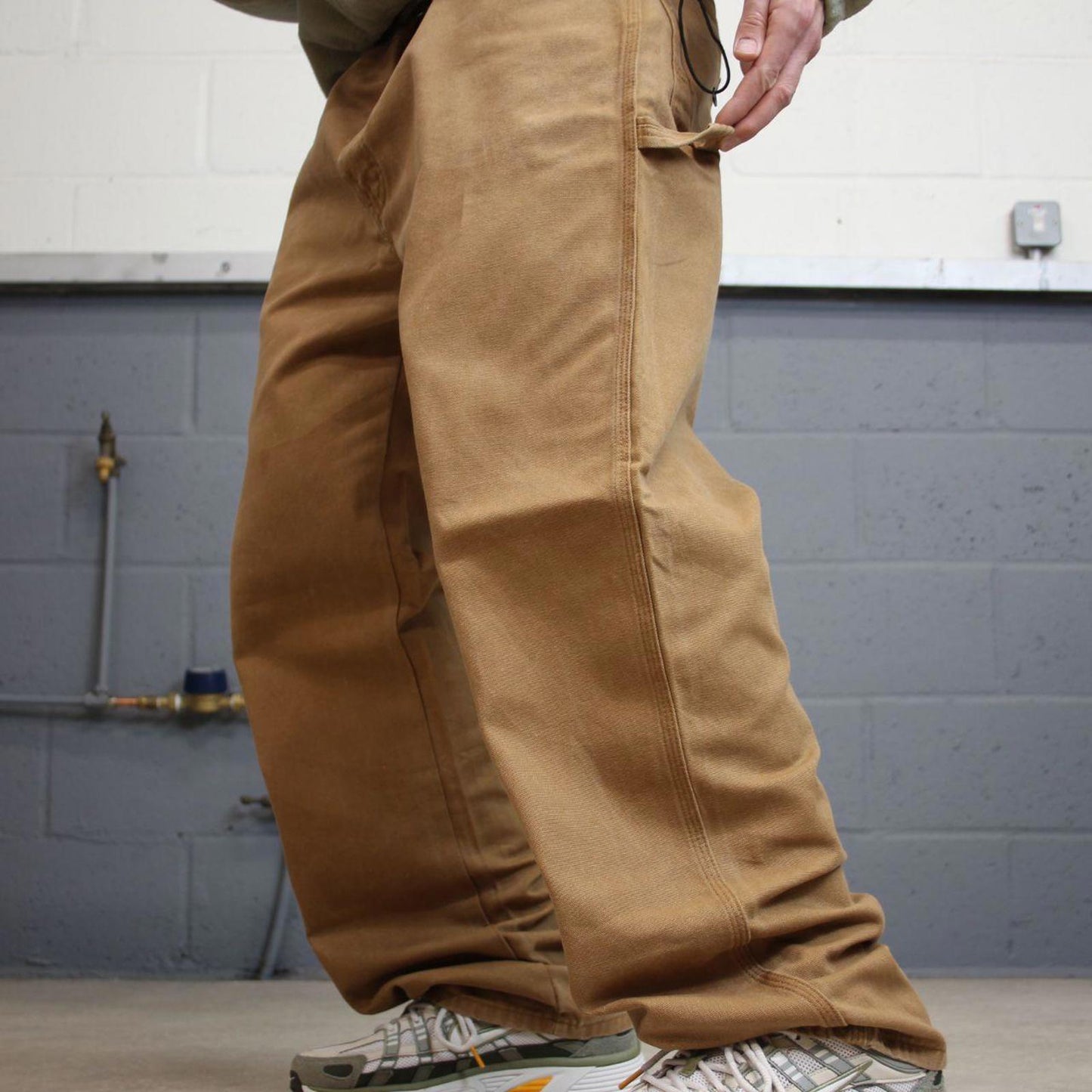 Vintage y2k baggy Dickies carpenter jeans tan brown Skater / workwear style canvas cargo pants