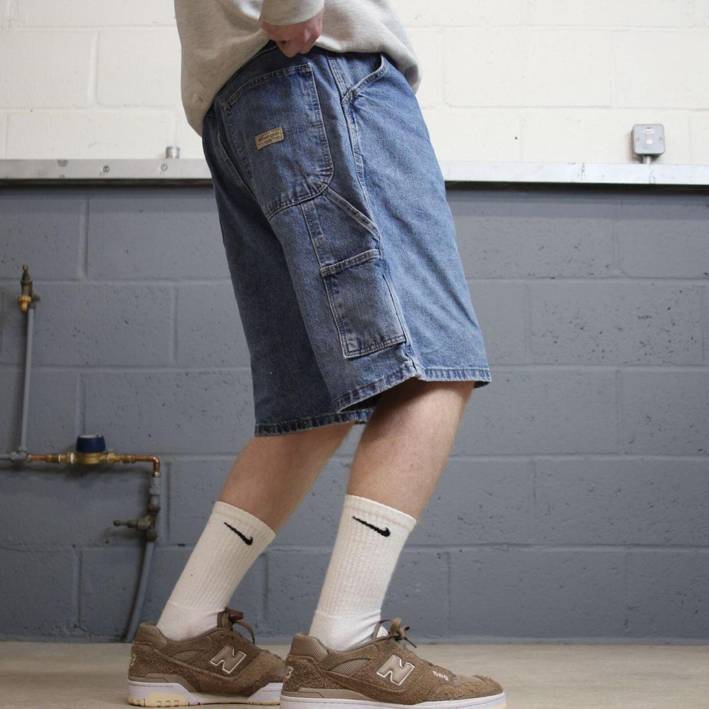 Y2k Wrangler carpenter shorts summer blue Loose 100% cotton jorts summer festival