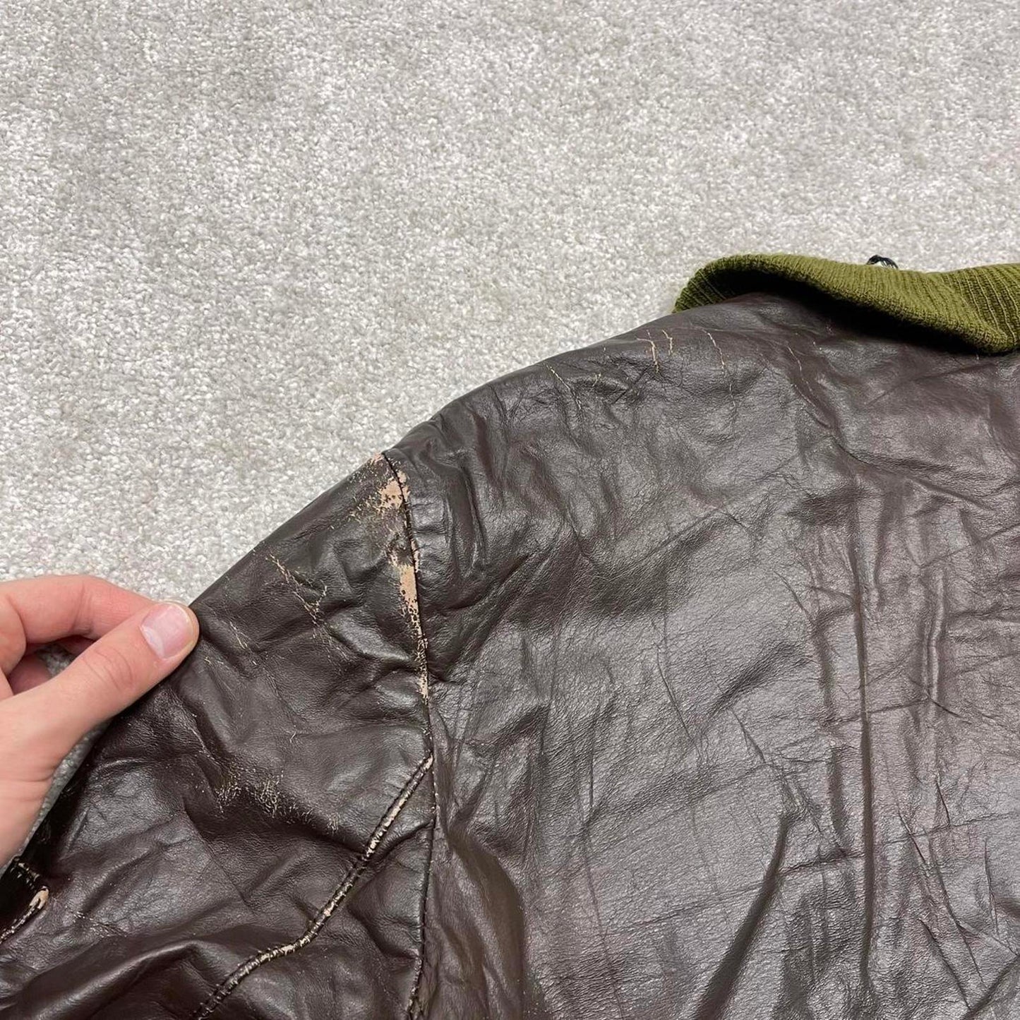 Vintage leather flight bomber jacket Small Men's brown Cooper genuine leather aviation coat USA made