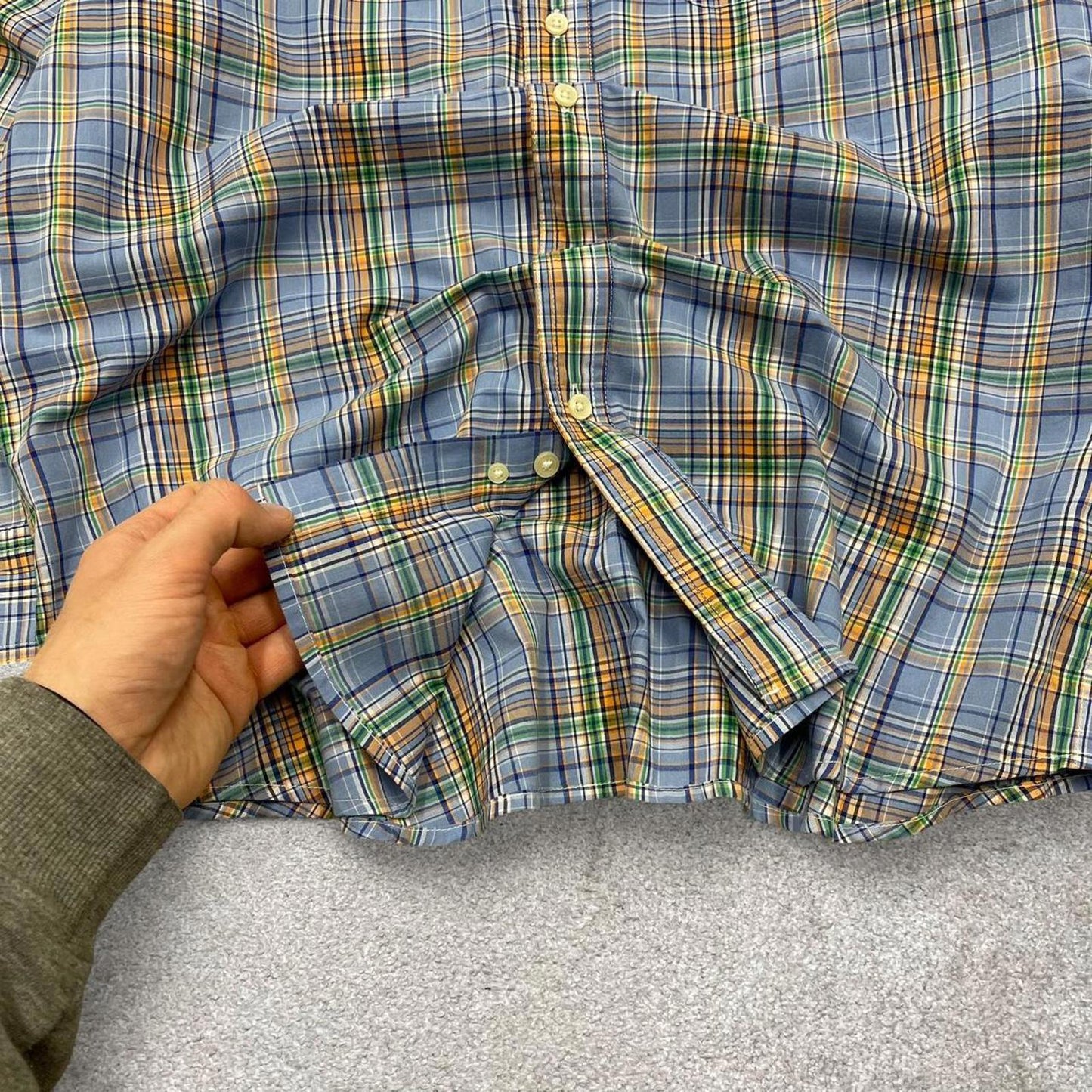 Chaps checkered shirt blue casual M men's long sleeve button up autumn y2k style