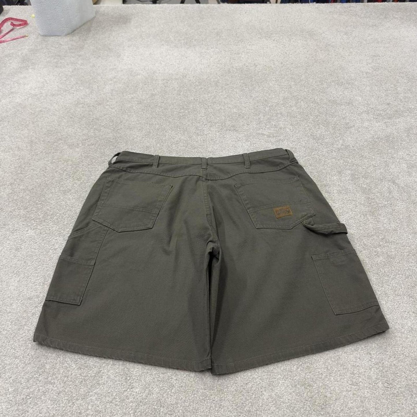 Baggy carpenter shorts canvas cargo green Big Smith skater style surf jorts