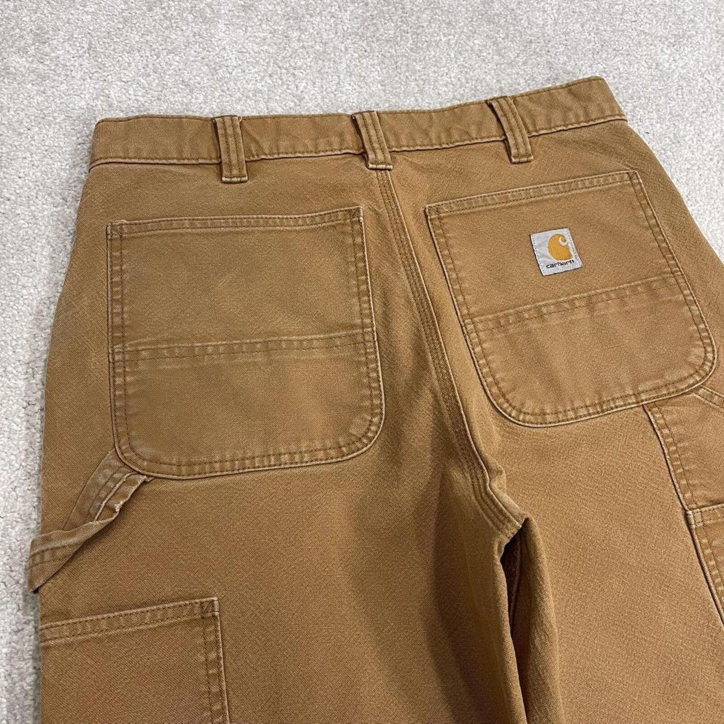 Carhartt cargo shorts y2k faded tan Double knee carpenter skater style work shorts