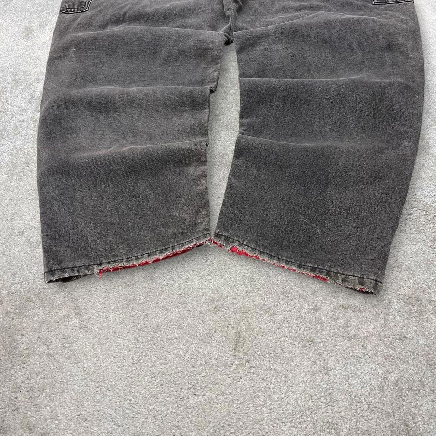 Grey Carhartt dungarees W46L29 mens quilt lined canvas overalls utility worker