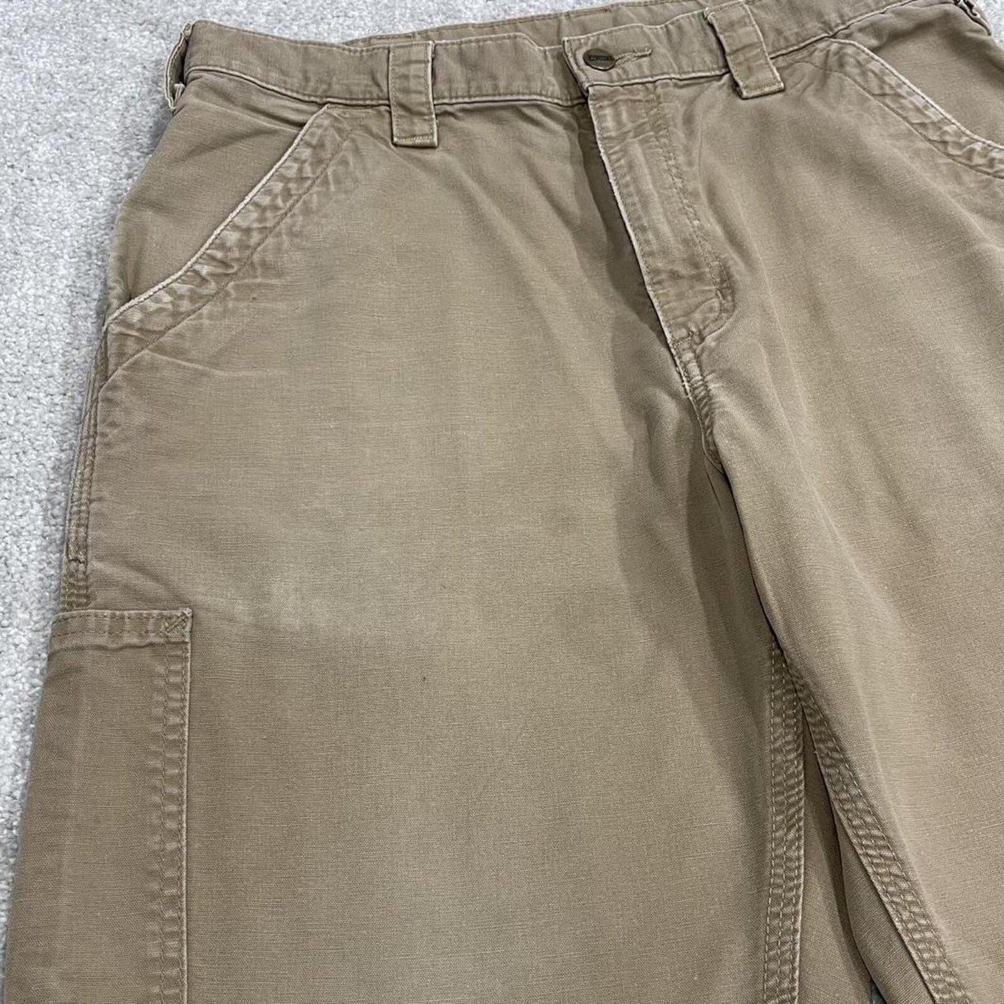 Carhartt carpenter shorts dungaree fit tan Loose cargo skater work shorts