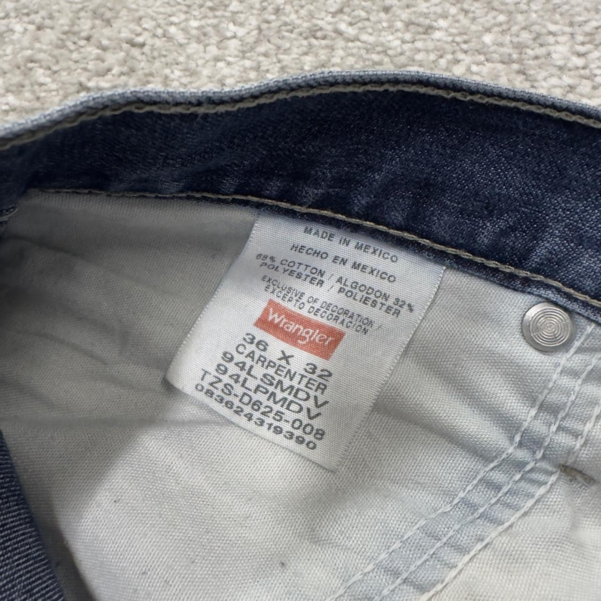 Wrangler carpenter jeans y2k blue loose leg denim Loose straight skater 2000s style cargo pants