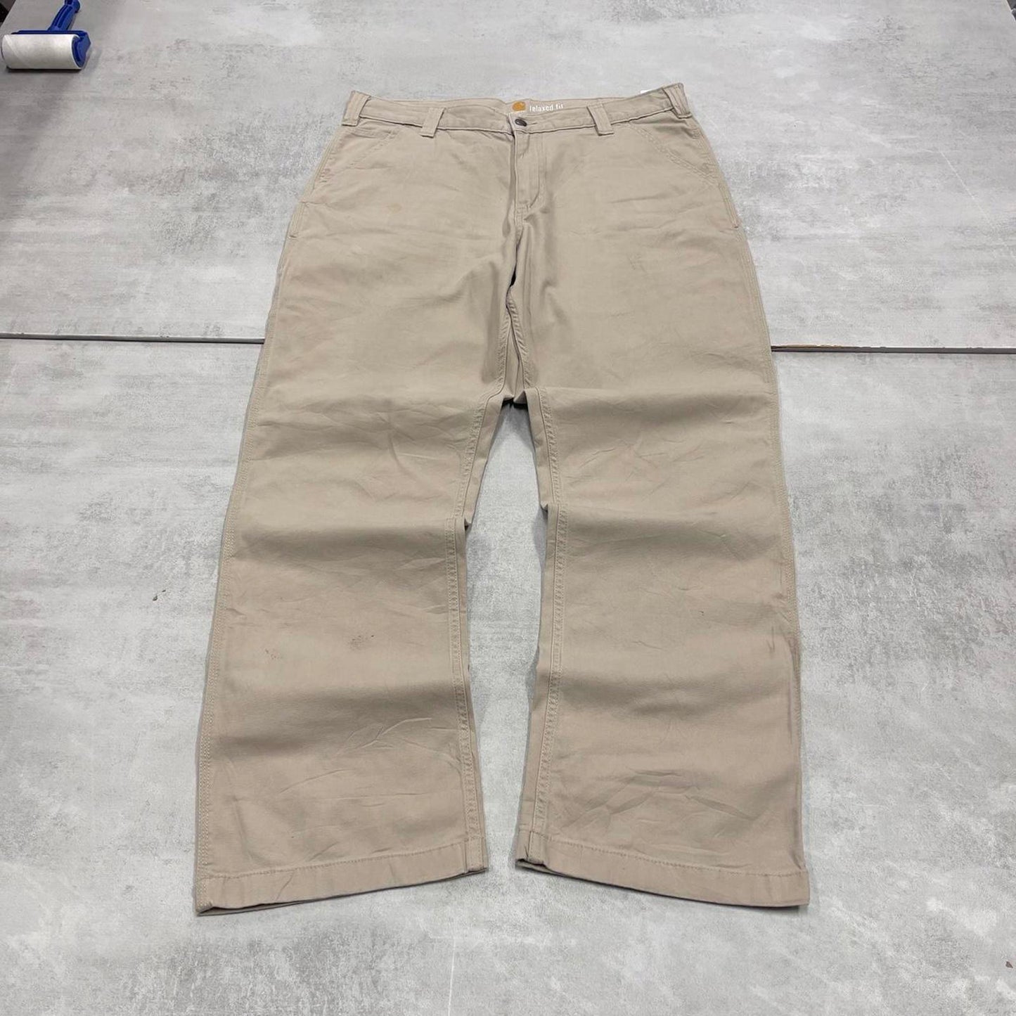 Beige Carhartt carpenter pants W36L32 relaxed fit 90s skater style cargos