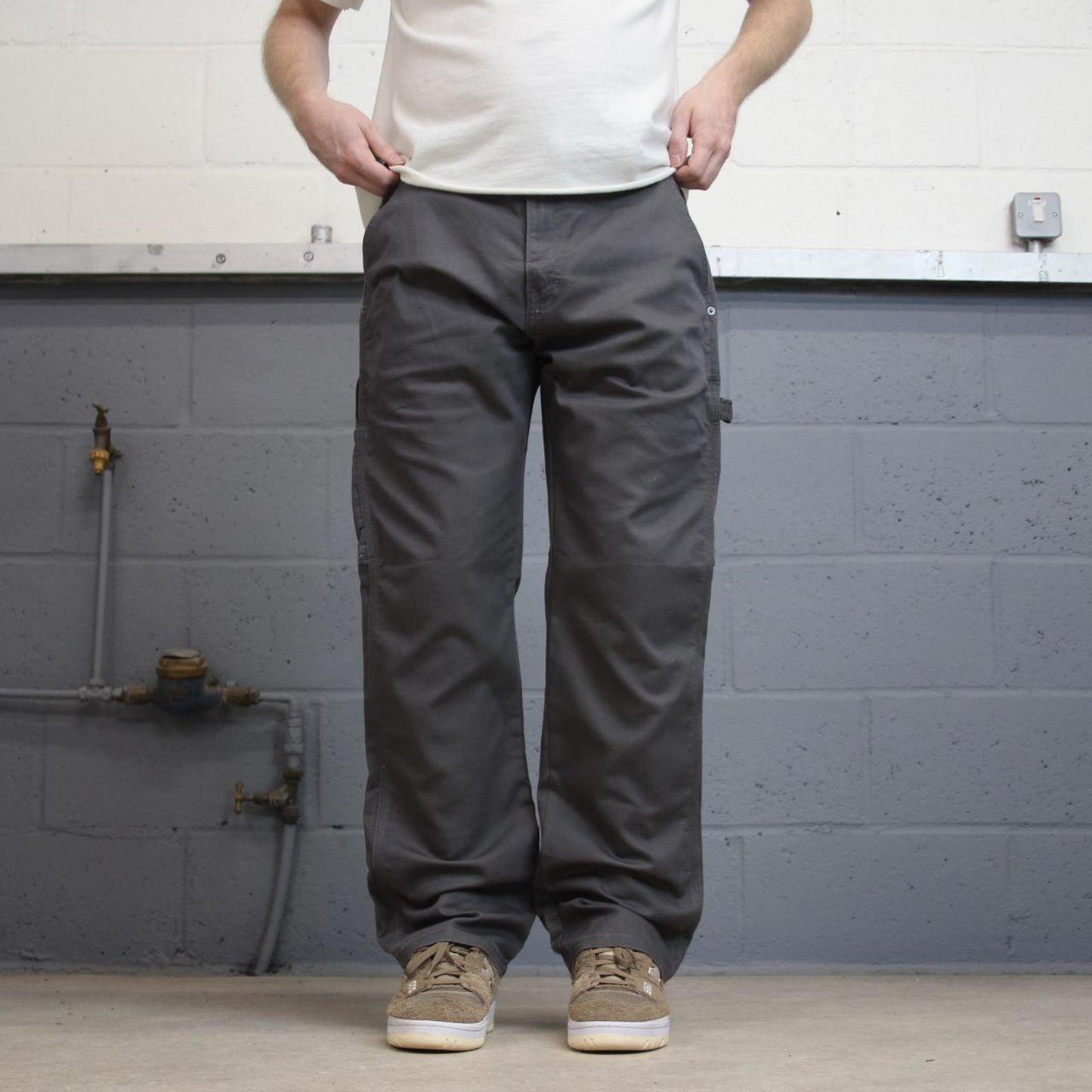 Loose Dickies carpenter jeans W34L31 90s skate style grey canvasy cargos